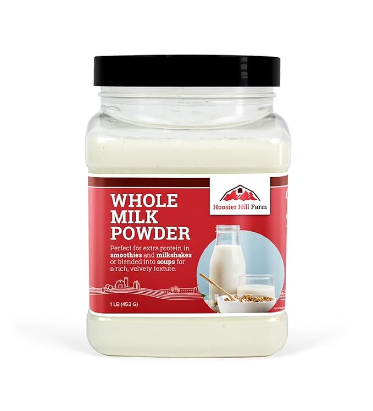 Hoosier Hill Farm All American Dairy Whole Milk Powder 1 lb - 1 Pound Pack | High-Quality Instant Milk Powder - Buy Online on GoSupps.com