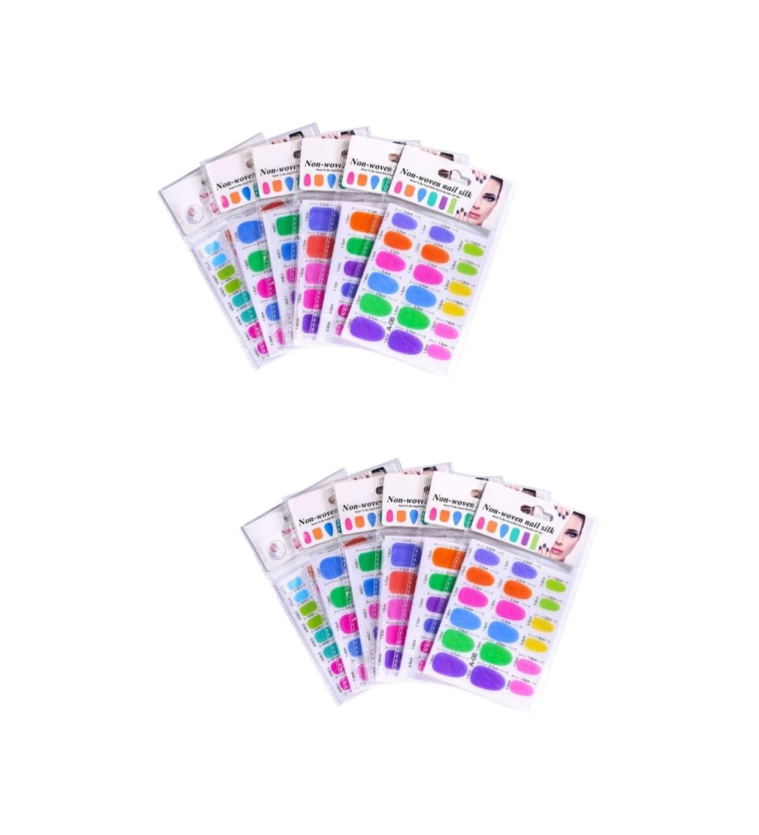 Healeved 2 Sets Non-woven Nail Silk Extension Nail Sticker Nail Polish Stickers Scissor Bumper Extension Nail Silk Fake Hair Edges Nail Art Forms Nail Kits Nail Extension Repair Fiber Sheet - Buy Online on GoSupps.com