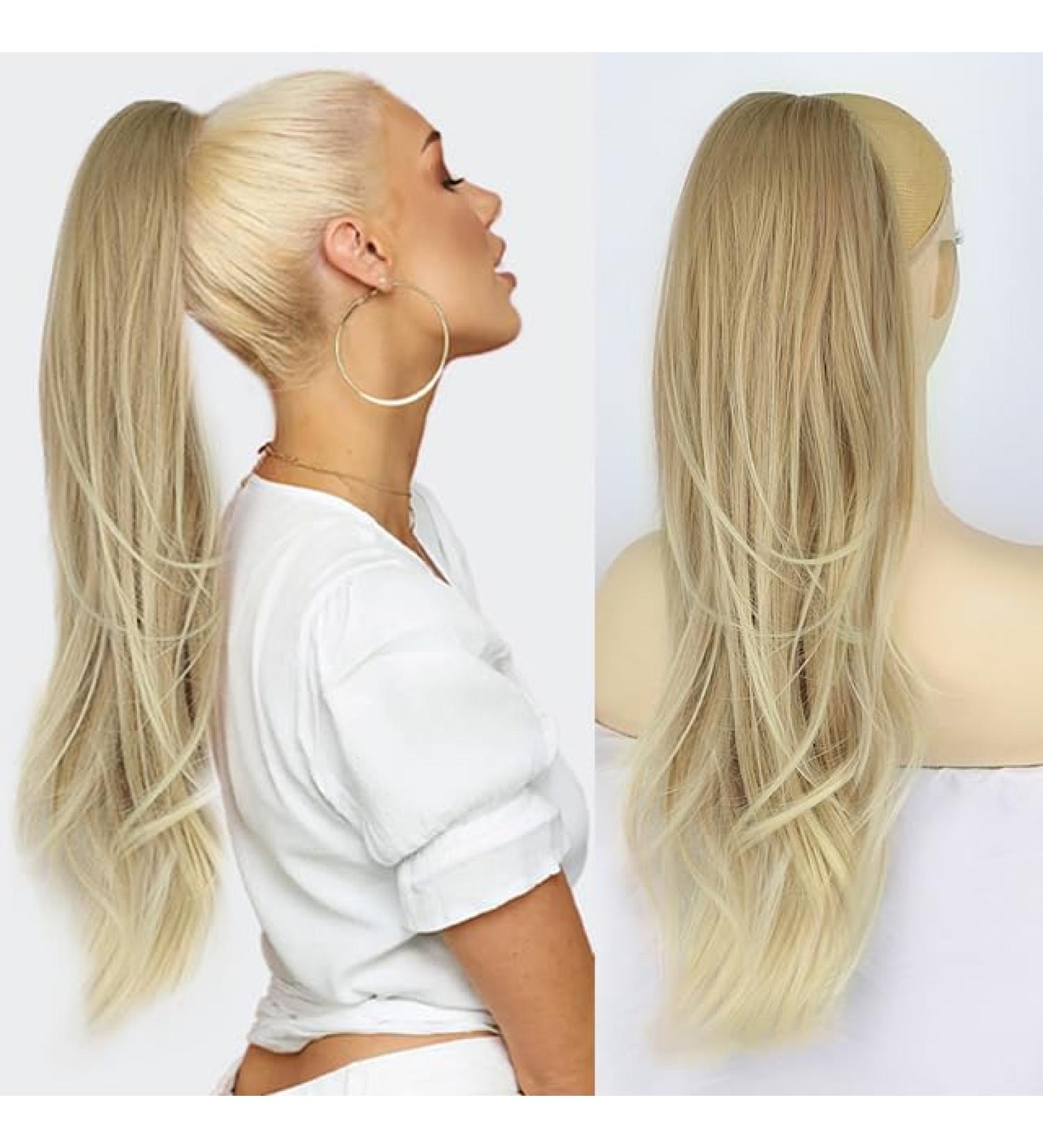 PORSMEER 26 Inch Drawstring Ponytail Extension Brown to Blonde Synthetic Hairpiece - Buy Online on GoSupps.com