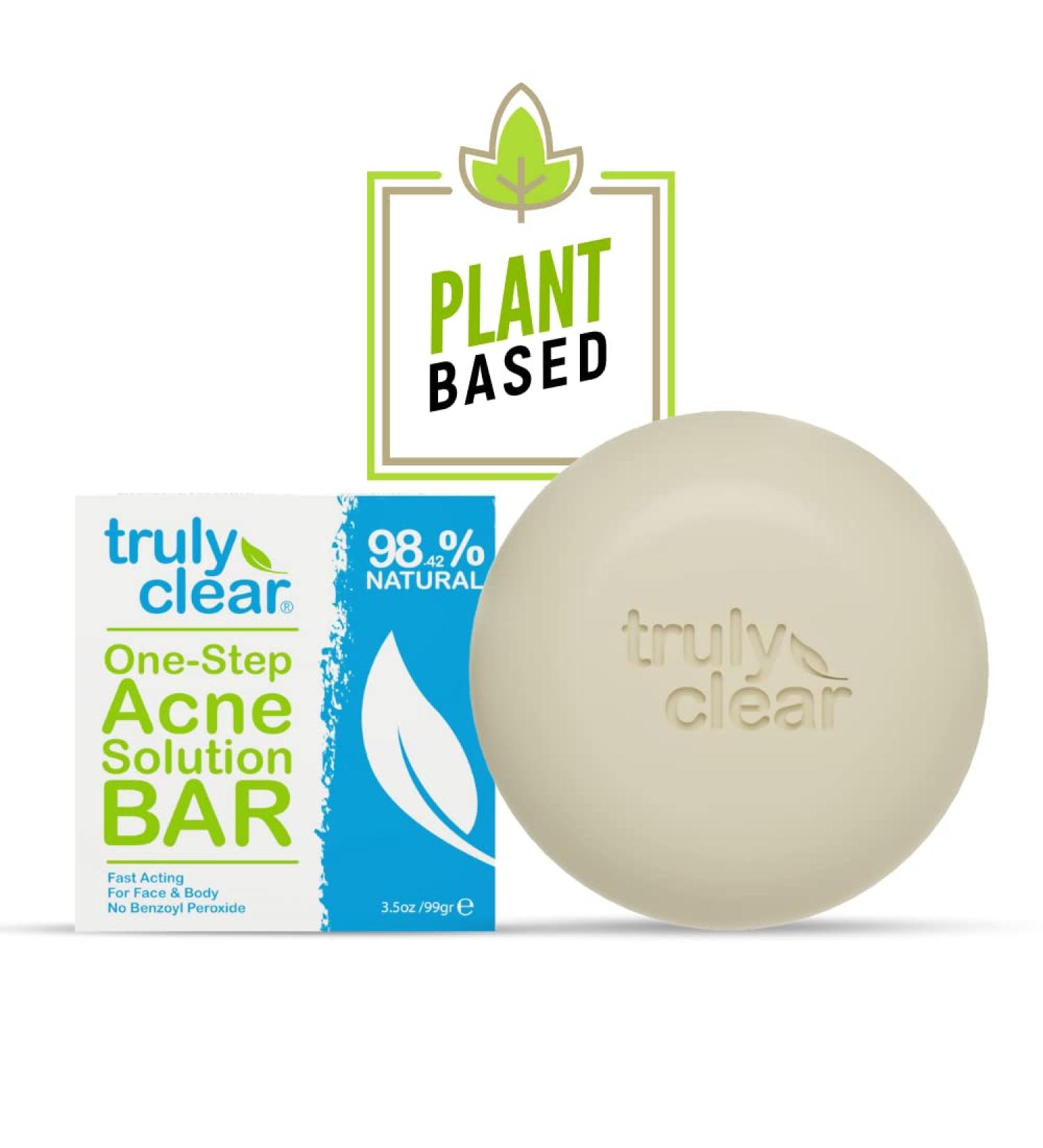 Truly Clear Acne Bar: Alcohol-Free Face & Body Cleanser with Hyaluronic Acid - Non-Drying Acne Treatment for Face, Chest, Butt, and Back - Buy Online on GoSupps.com