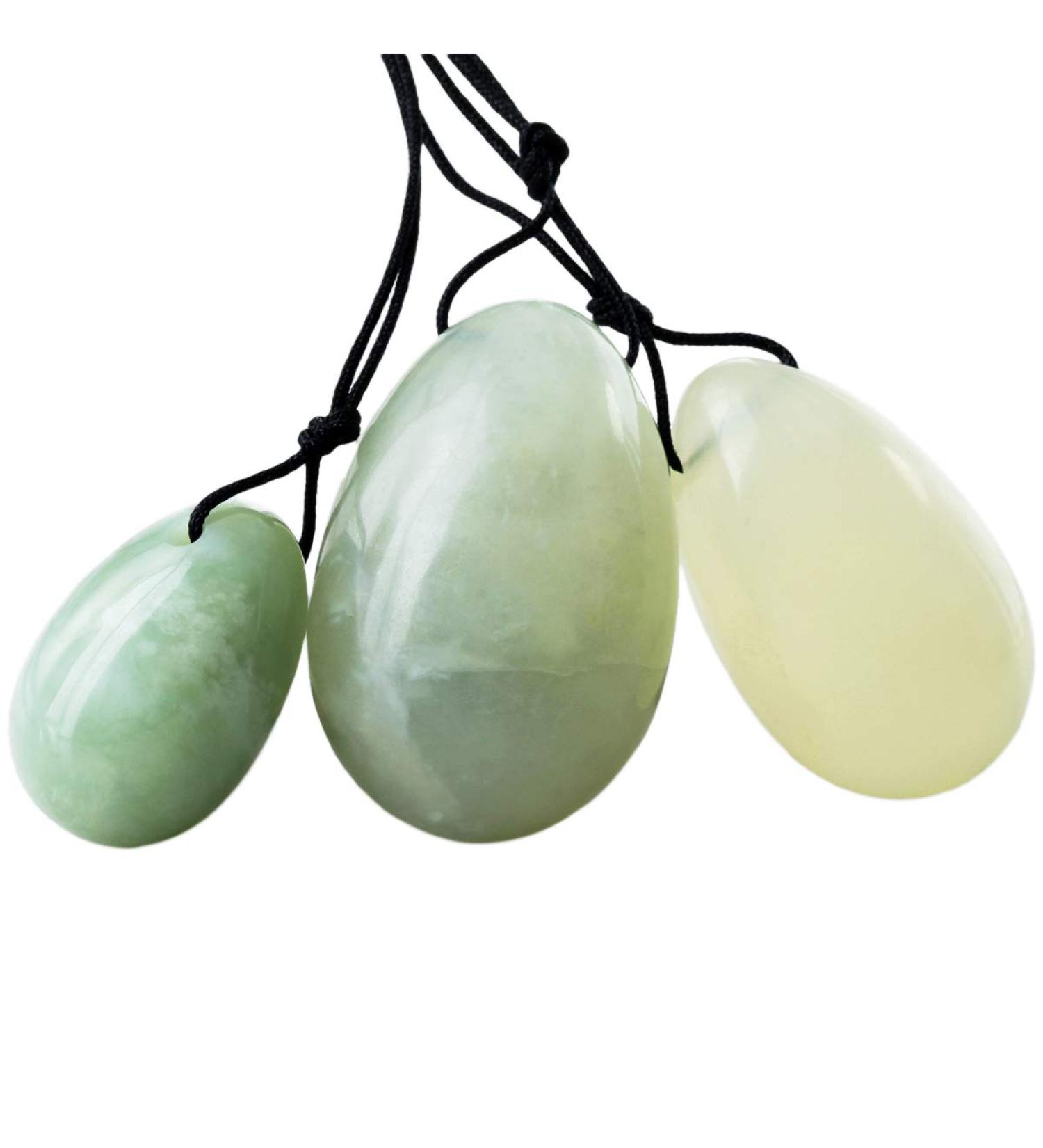 Mookaitedecor Xiuyan Jade Yoni Eggs - 3 Size Pelvic Floor Trainer & Relaxation Massage Stones for Postpartum Support - Buy Online on GoSupps.com