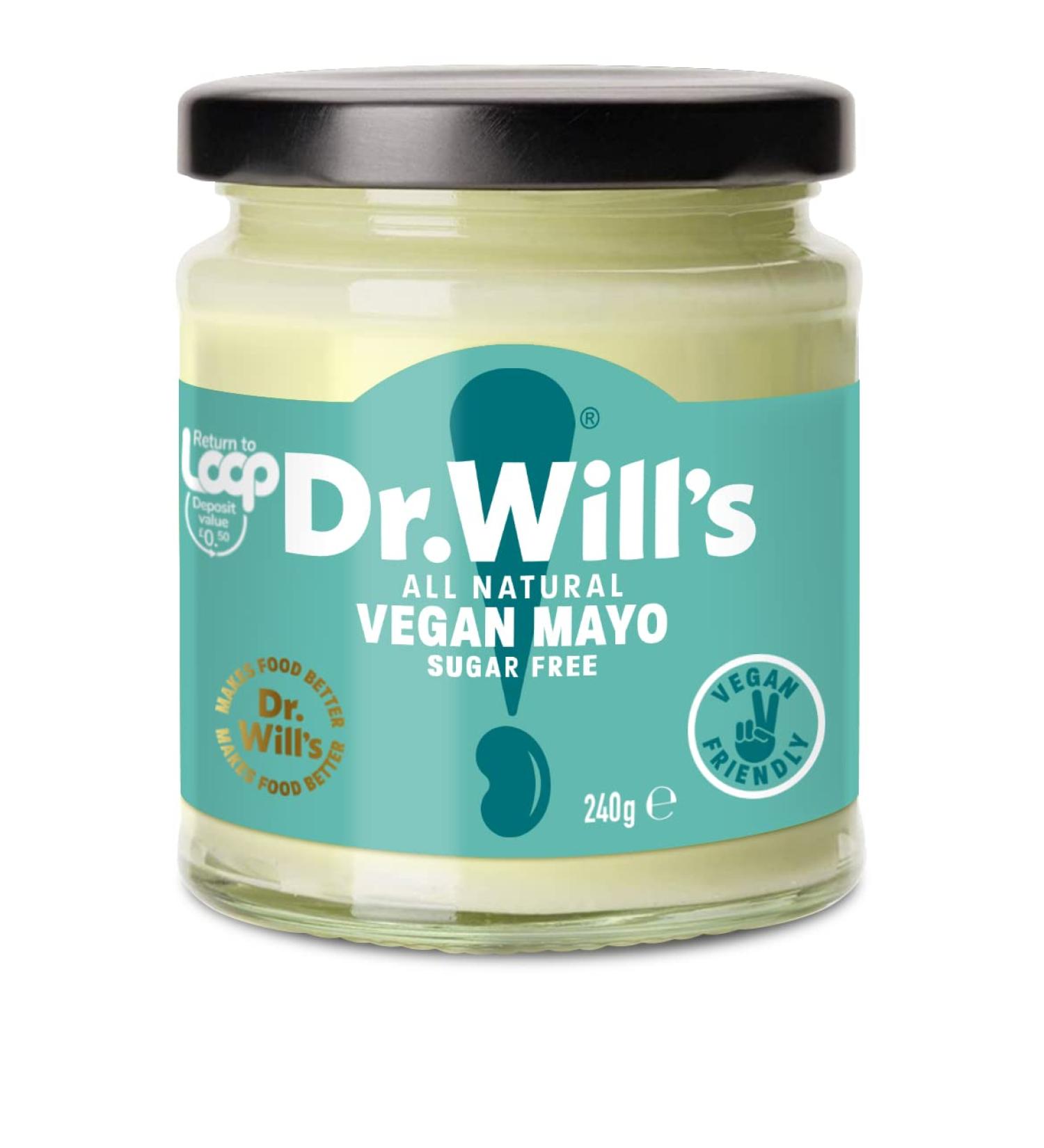  Dr Will's Dr Will's All Natural Vegan Mayonnaise - Keto & Paleo Diets - Sugar Gluten Free & Dairy Free - 2 x 240g - Buy Online on GoSupps.com