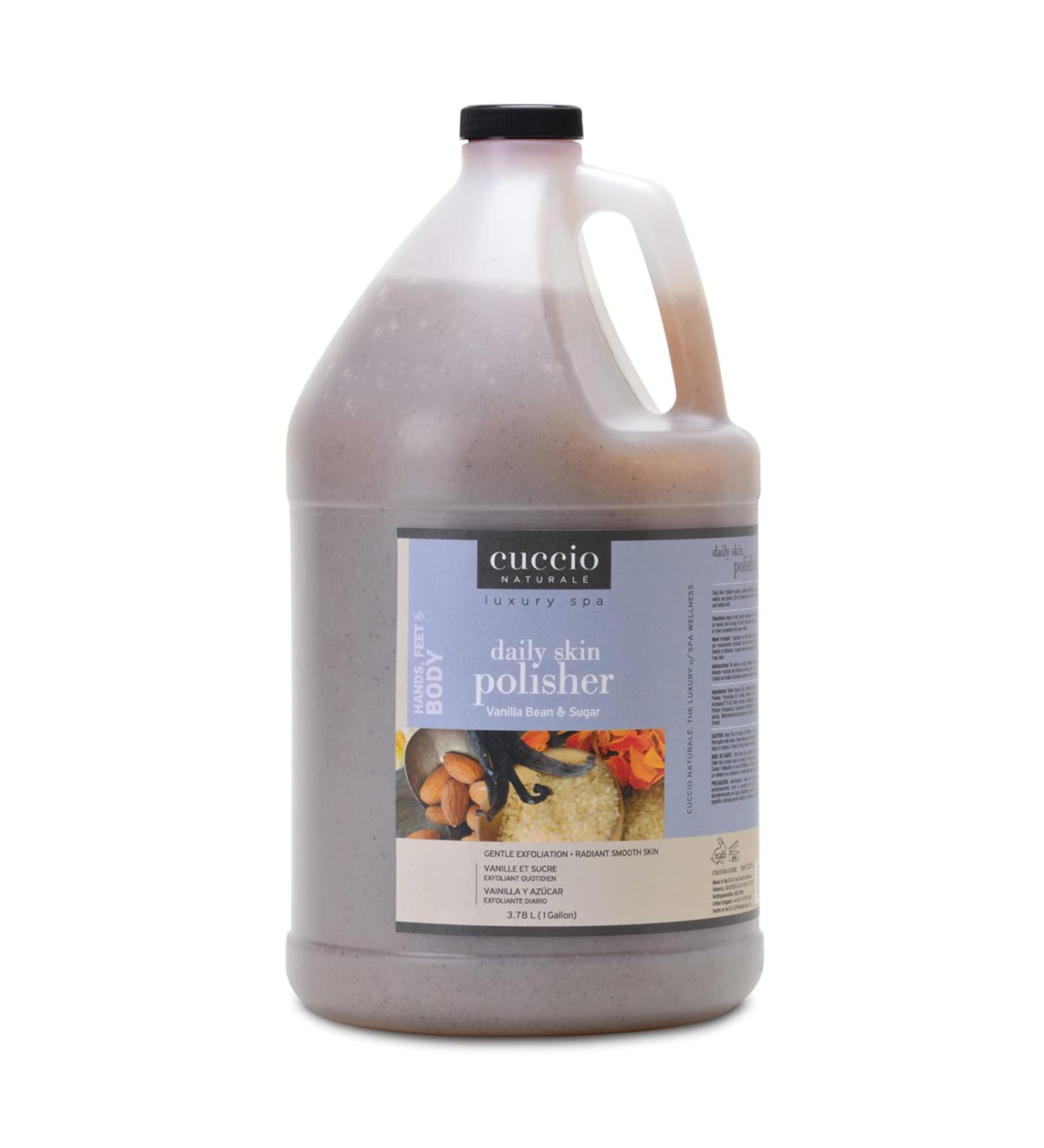 Cuccio Naturale Daily Skin Polisher Vanilla Bean & Sugar 1 Gallon (Gentle Exfoliating Body Scrub for Daily Use, Smooths & Hydrates Skin, Spa-Quality Polishing Treatment)
