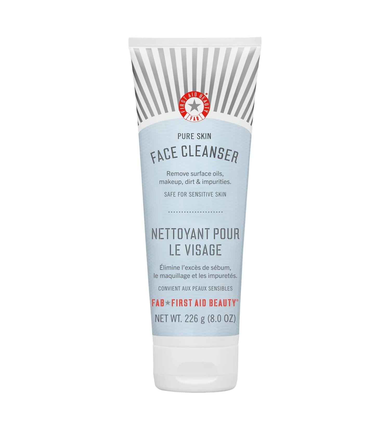 First Aid Beauty - Pure Skin Face Cleanser Effectively Removes Makeup Dirt and Impurities Gentle Cleanser Leaves Skin Soft & Supple Safe for Sensitive Skin Fragrance Free 8 oz 8 Ounce (Pack of 1) - Buy Online on GoSupps.com