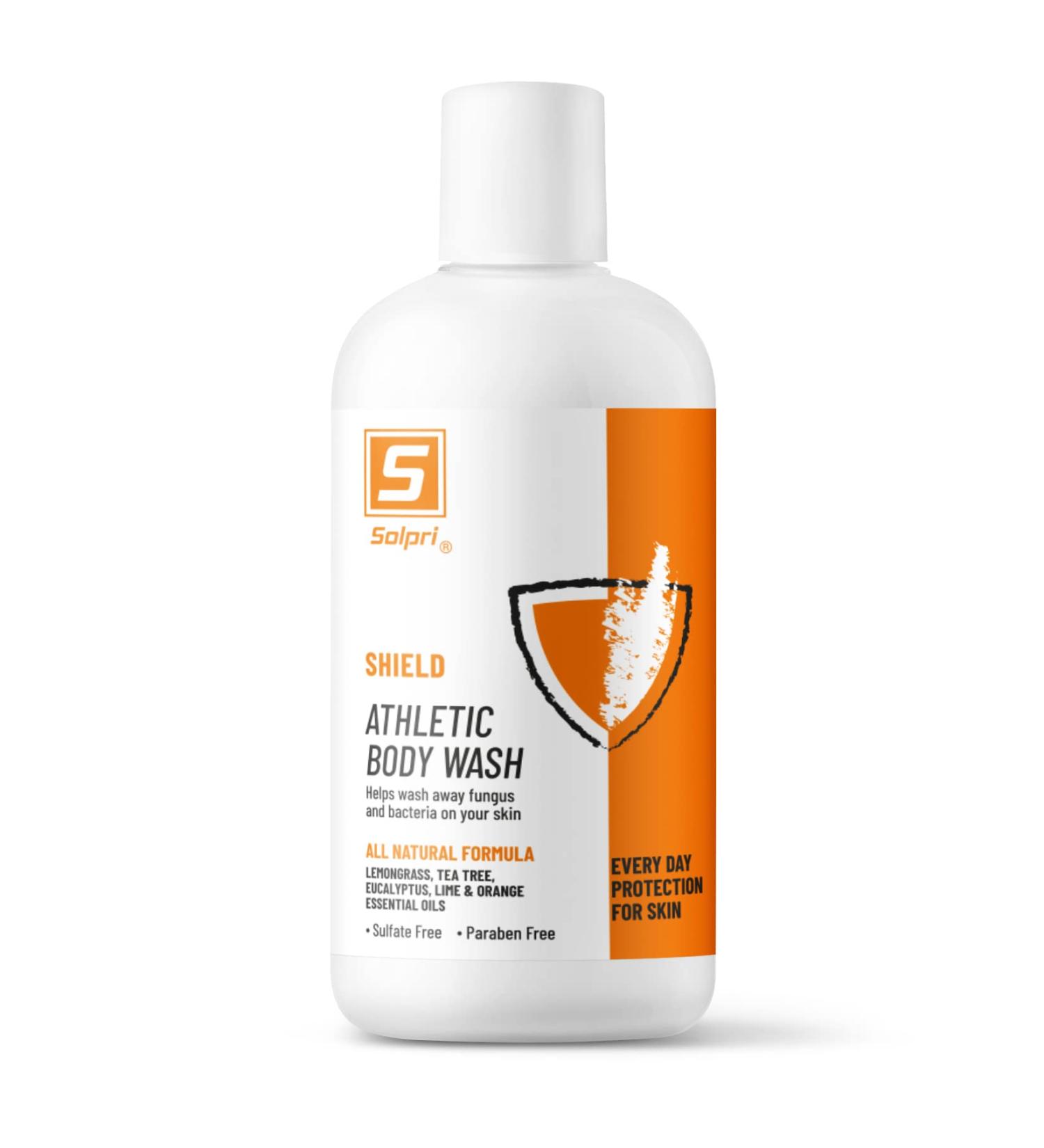 Solpri Shield Athlete's Body Wash with Lemongrass, Tea Tree, Eucalyptus Oils - 8 fl oz - Buy Online on GoSupps.com