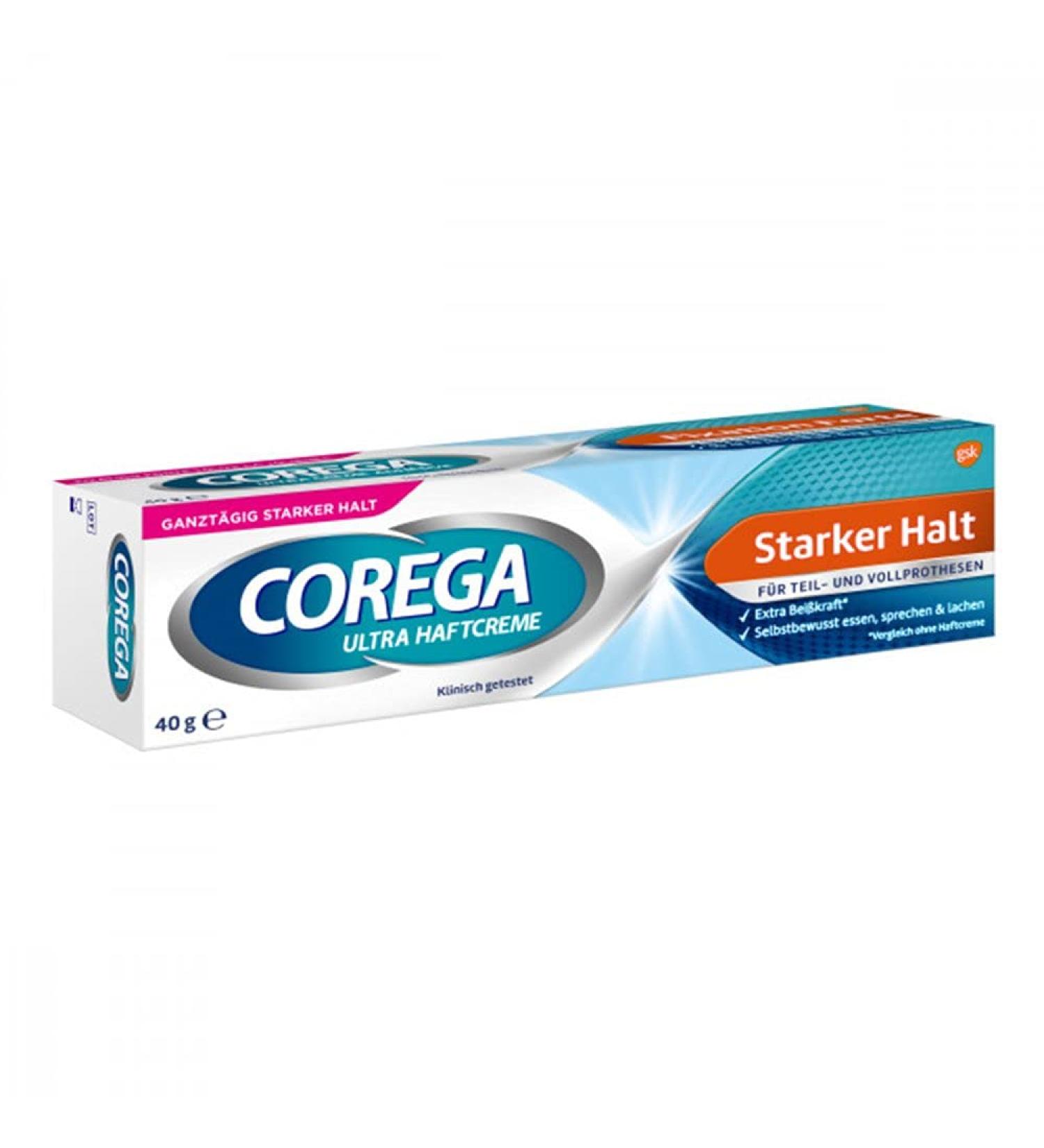 Corega Ultra Pick-Up Cream Strong Stop 40g | Best Denture Adhesive for Secure Hold | Buy Online with International Shipping - Buy Online on GoSupps.com