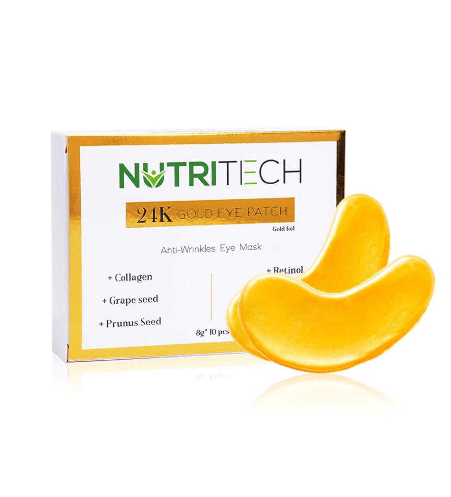 24K Gold Collagen Under Eye Patches - Anti-Aging Treatment for Puffy Eyes & Dark Circles | 10 Pairs - Buy Online on GoSupps.com