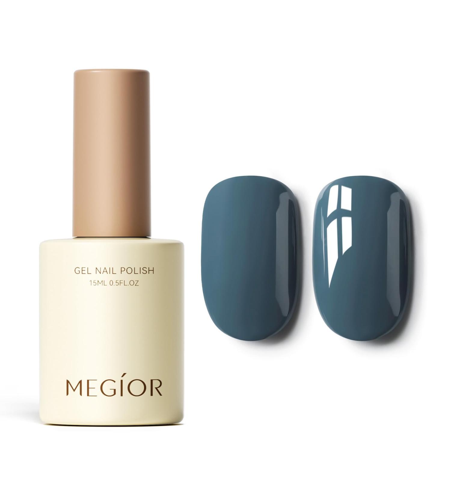 MEGIOR Peacock Blue Gel Nail Polish 15ml Indigo Gel Polish High Gloss Soak Off UV LED Nail Gel Polish for Nail Art Manicure Salon DIY Home Gift for Girls - Buy Online on GoSupps.com