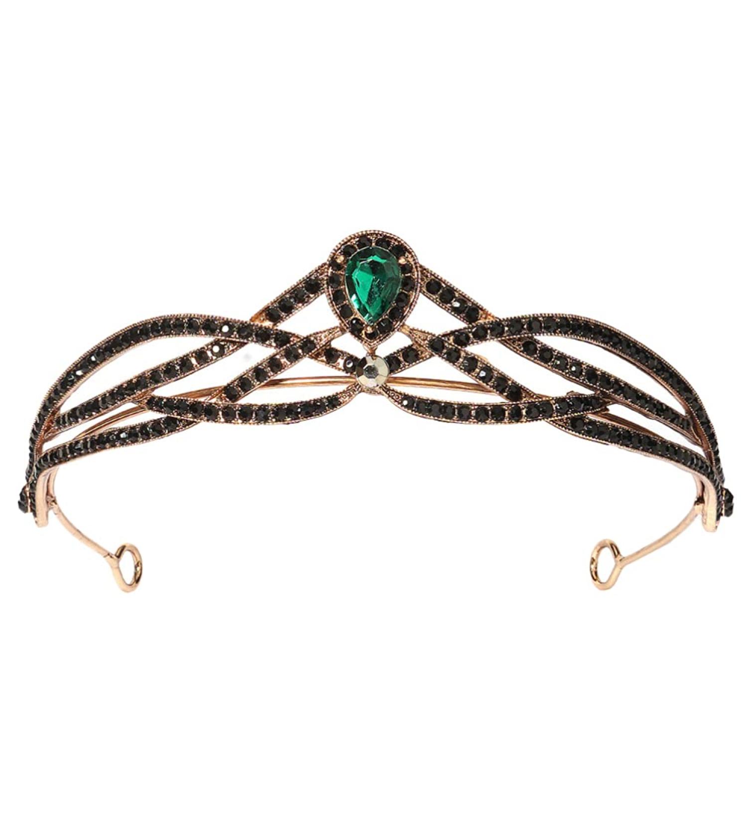 Beaupretty Princess Bride Baroque Headband - Emerald Crystal Tiara for Wedding and Halloween - Buy Online on GoSupps.com