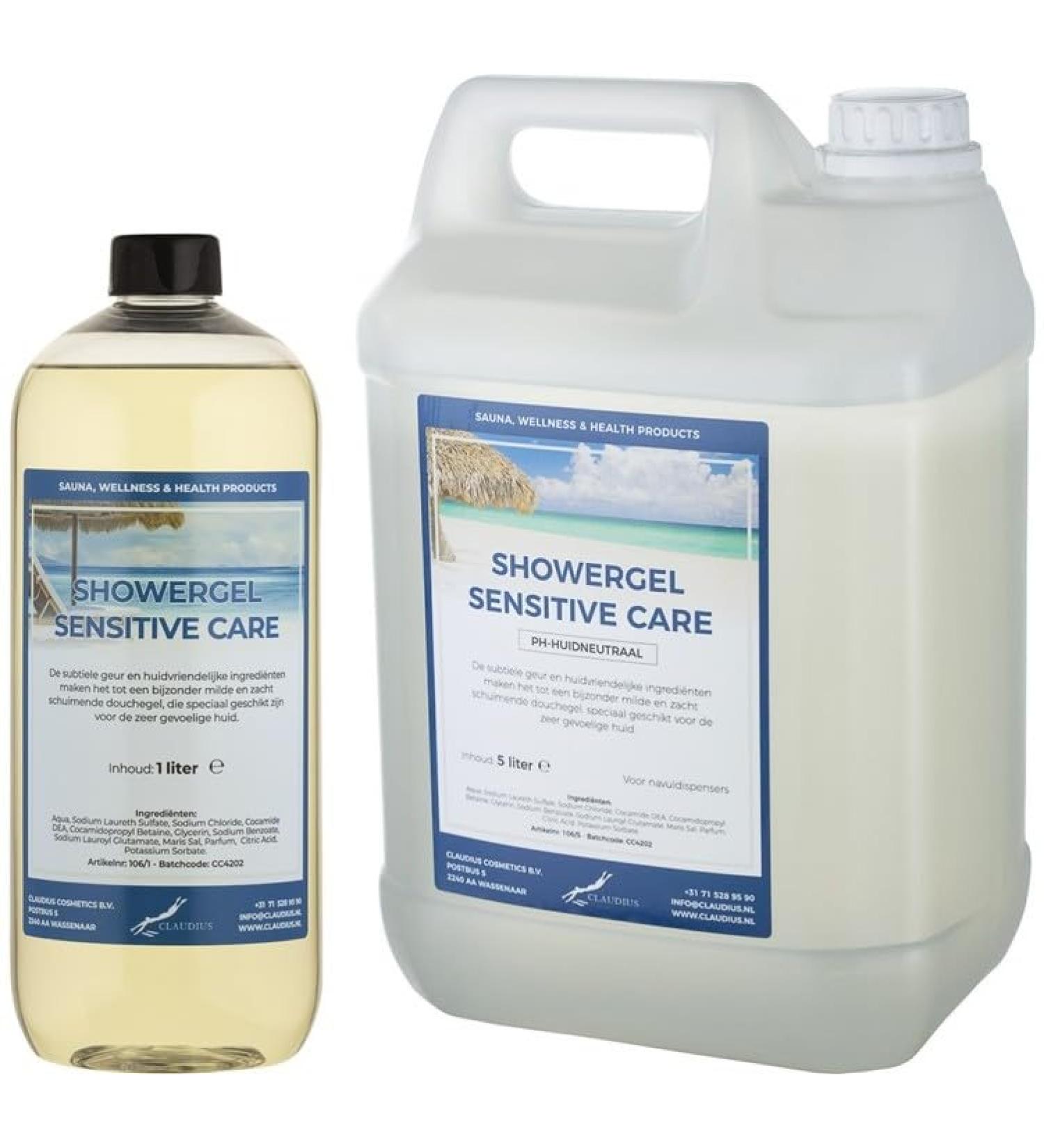 Claudius Showergel Sensitive Care 5 liter + 1 liter transparant
