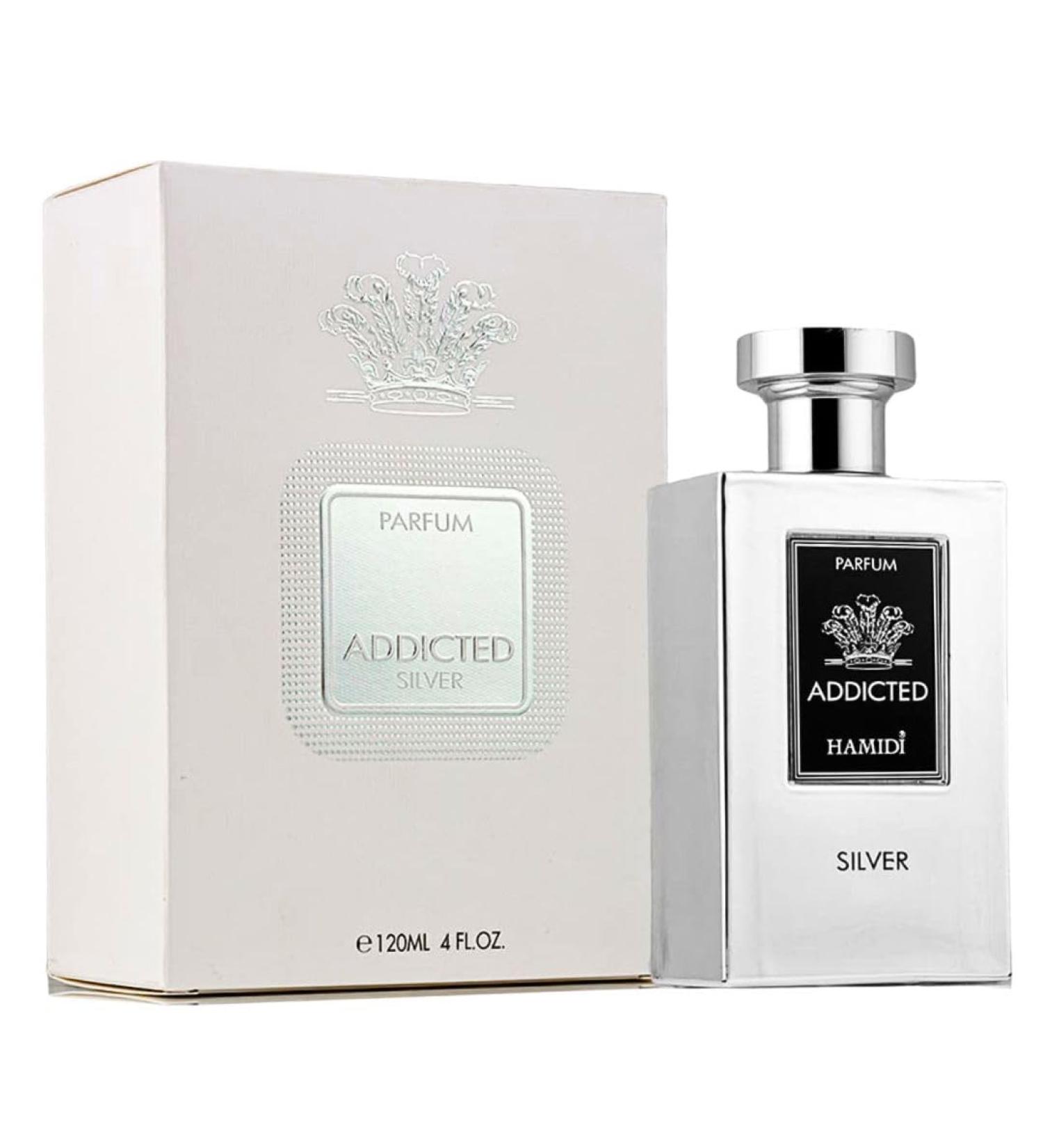 Hamidi ADDICTED SILVER Perfumes for Women & Men Long Lasting perfume 120ML (4 OZ) Unisex Perfume A Refreshing Eau de parfum With Intense Fragrance - Buy Online on GoSupps.com