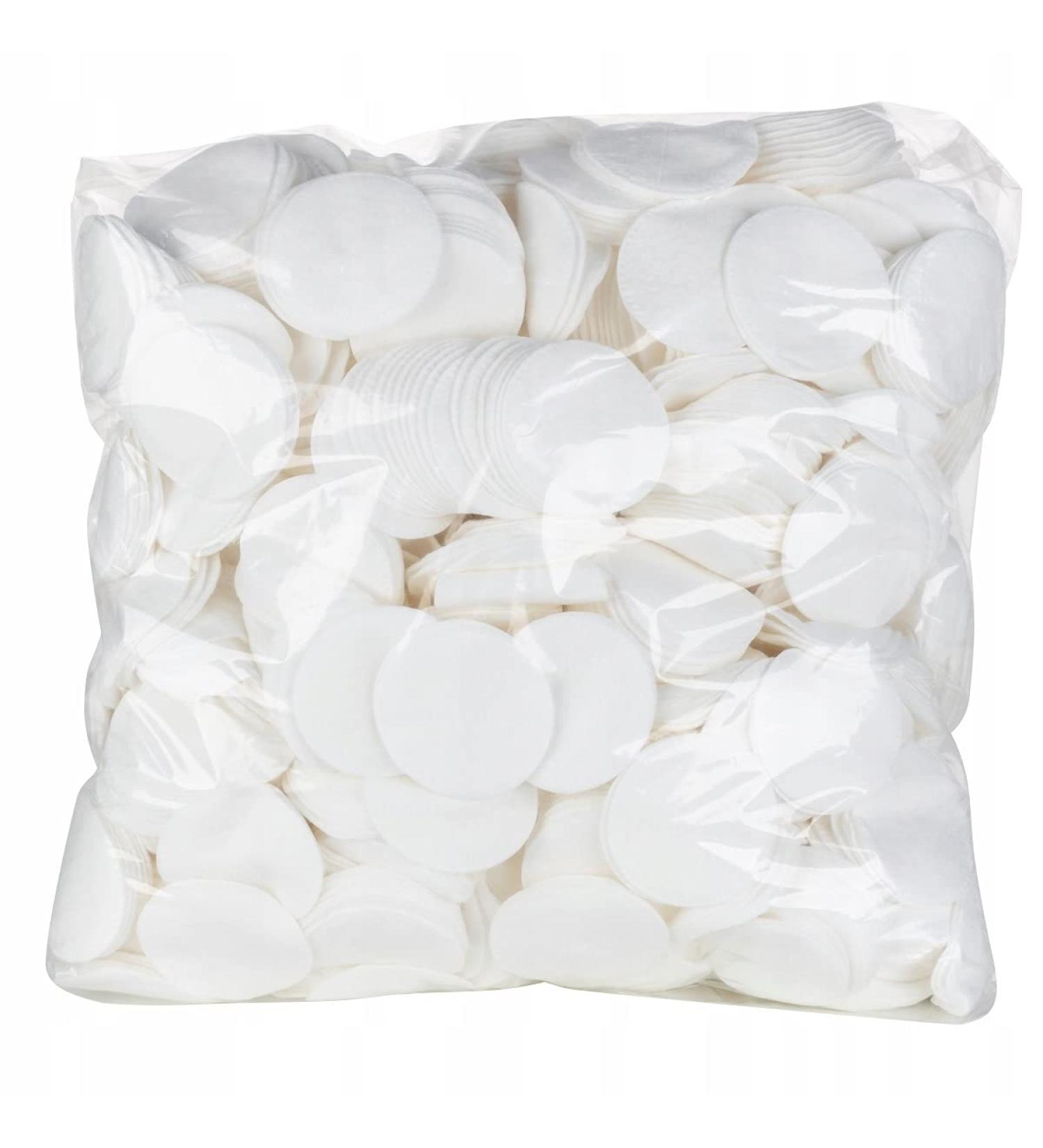 Cosmetics cotton pads lint-free round 1200 pieces 0.5kg extremely tender and silky soft cotton pads are hard-wearing and firm do not dust and leave no fibers.