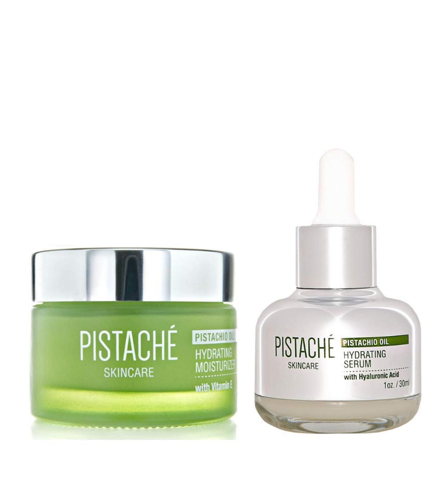 Pistach Skincare Dewy Face Duo Set - Hydrating Pistachio Oil & Hyaluronic Acid Serum | Nourishing Moisturizer with Vitamin E & Antioxidants - International Shipping Available - Buy Online on GoSupps.com