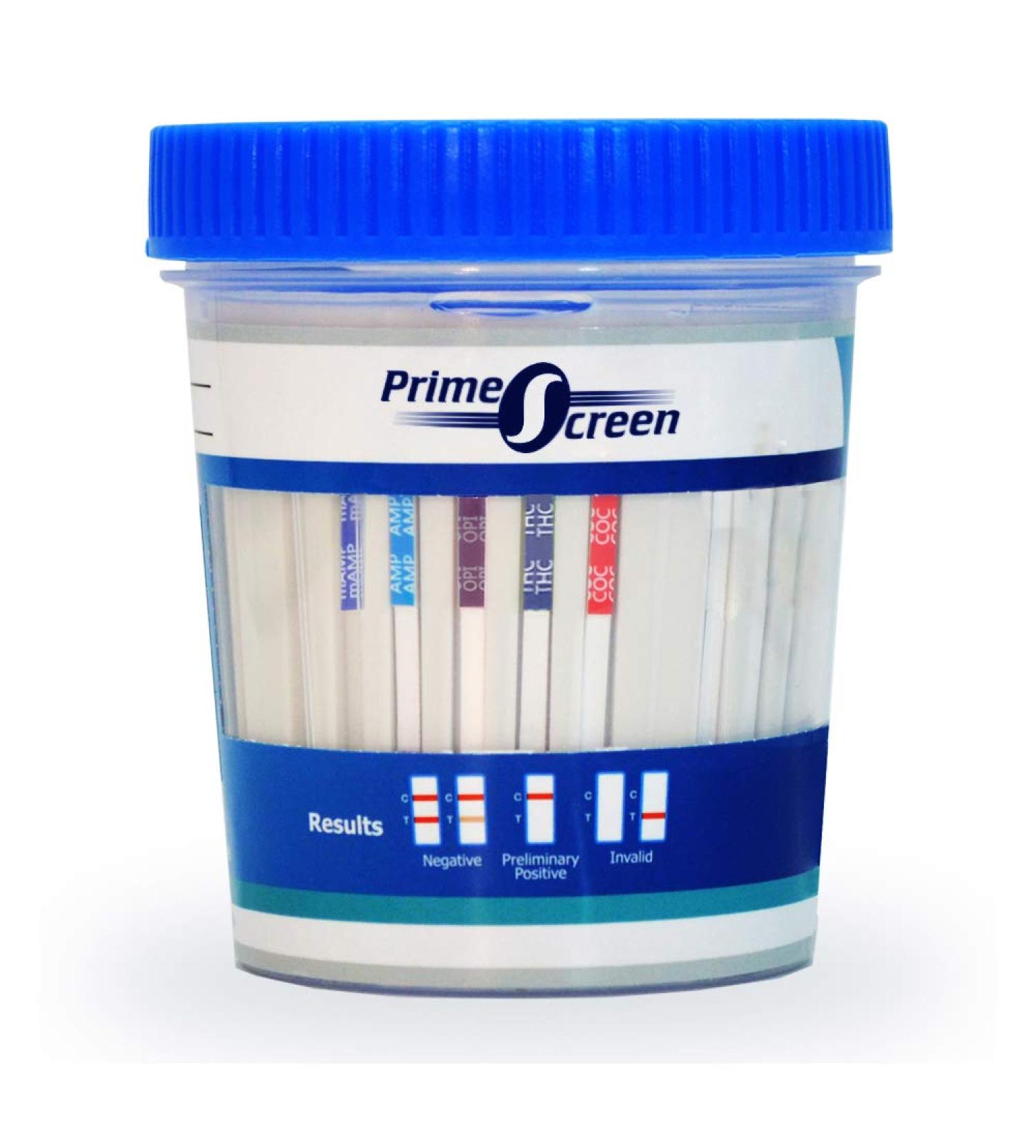 Prime Screen 5 Panel Multi Drug Urine Test Compact Cup - T-Cup - 1 Pack | AMP, COC, mAMP, MET, OPI, THC | TDOA-254 - Buy Online on GoSupps.com