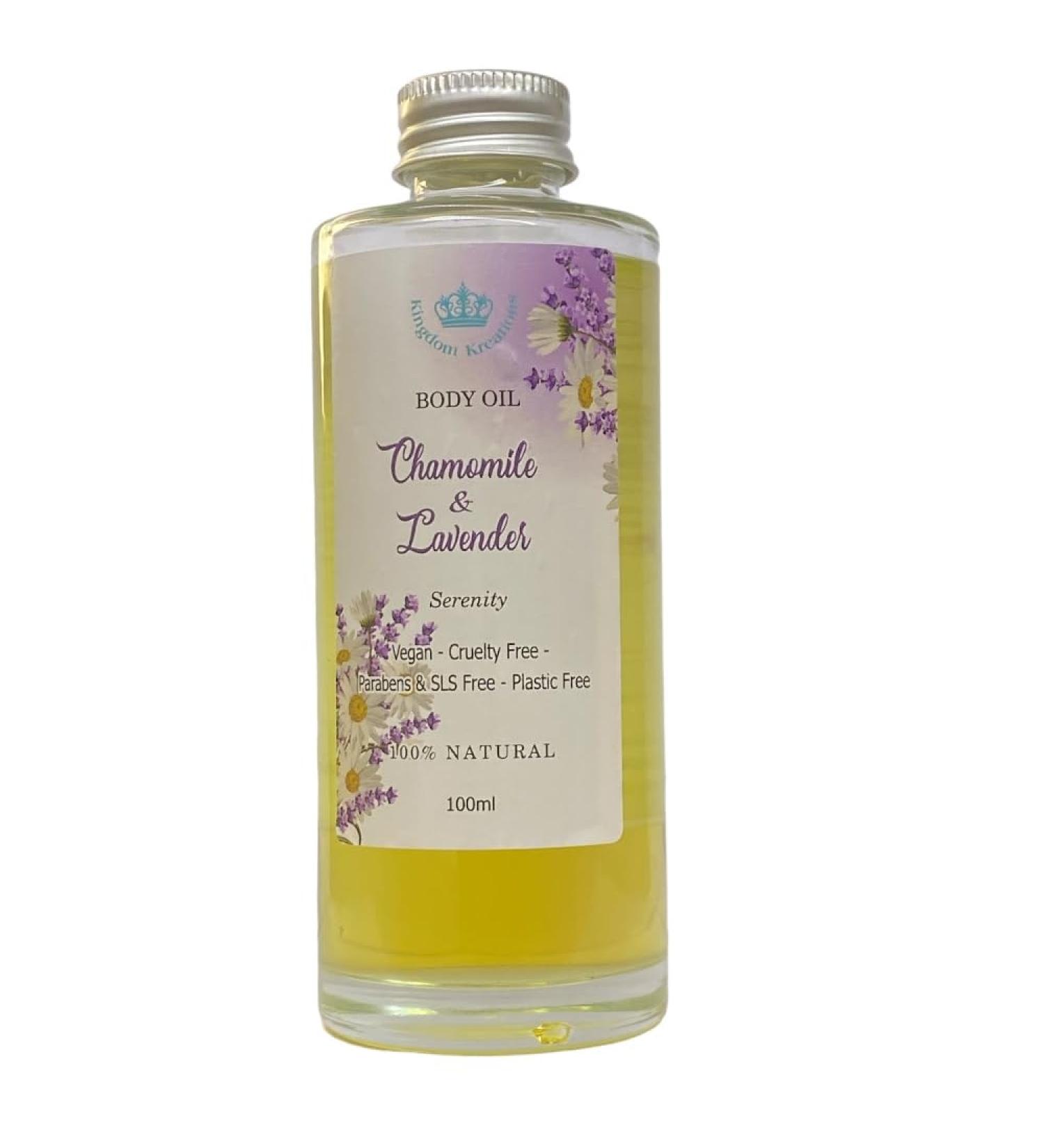 Bath/Message Body Oil Lavender Chamomile & Rose Geranium - Natural