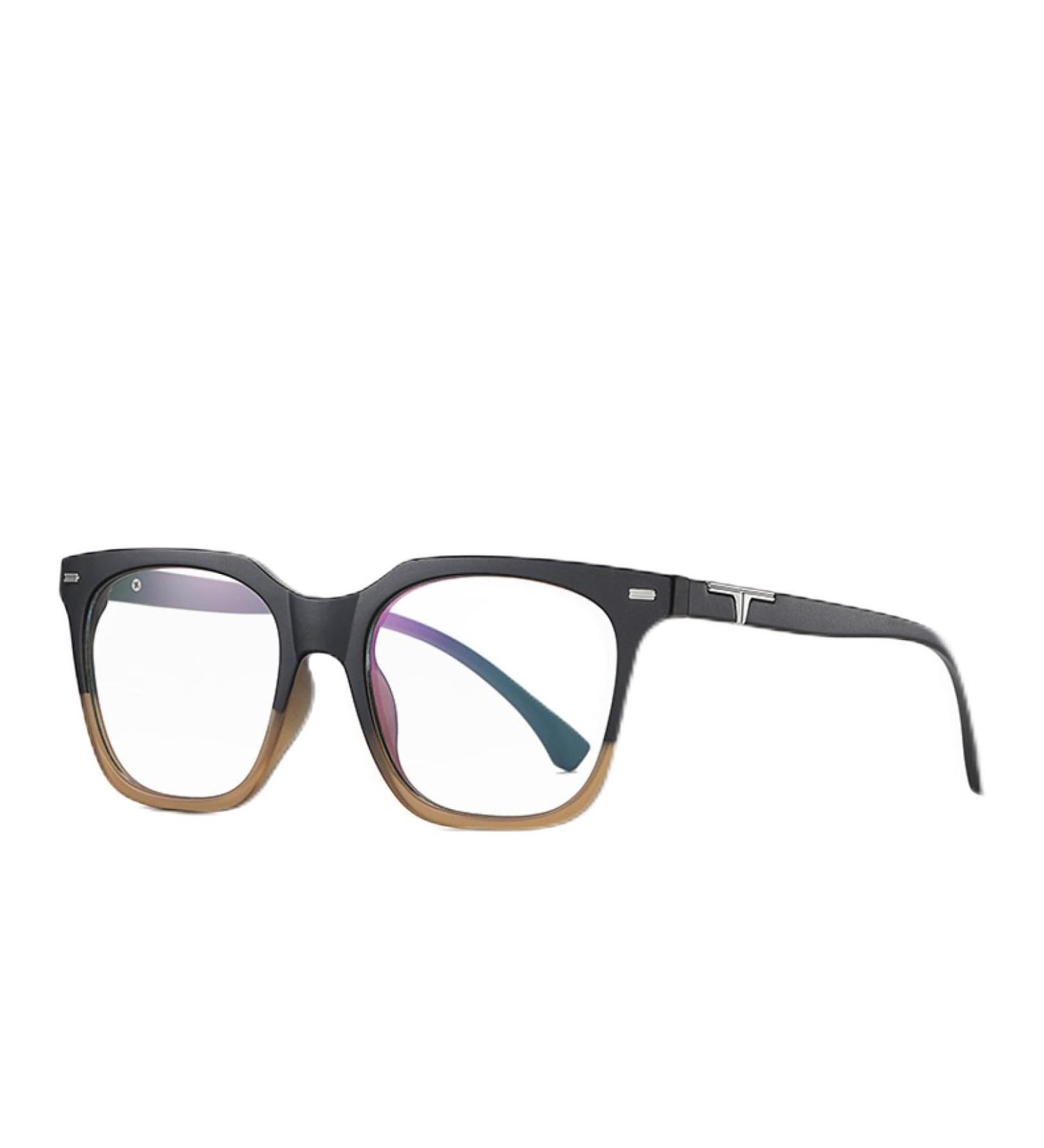 TR90 Blue Light Blocking Glasses for Men & Women - Anti UV Ray Reading Glasses - Stylish Black-Brown Square Frame 52mm - Buy Online on GoSupps.com