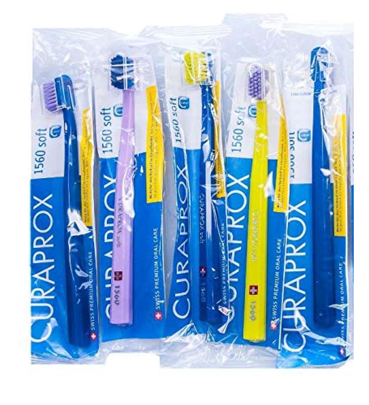 Curaprox 5 x Toothbrush CS 1560 Soft - Manual Toothbrush for Adults with 1560 CUREN Bristles - Soft Random Color - International Shipping Available - Buy Online on GoSupps.com