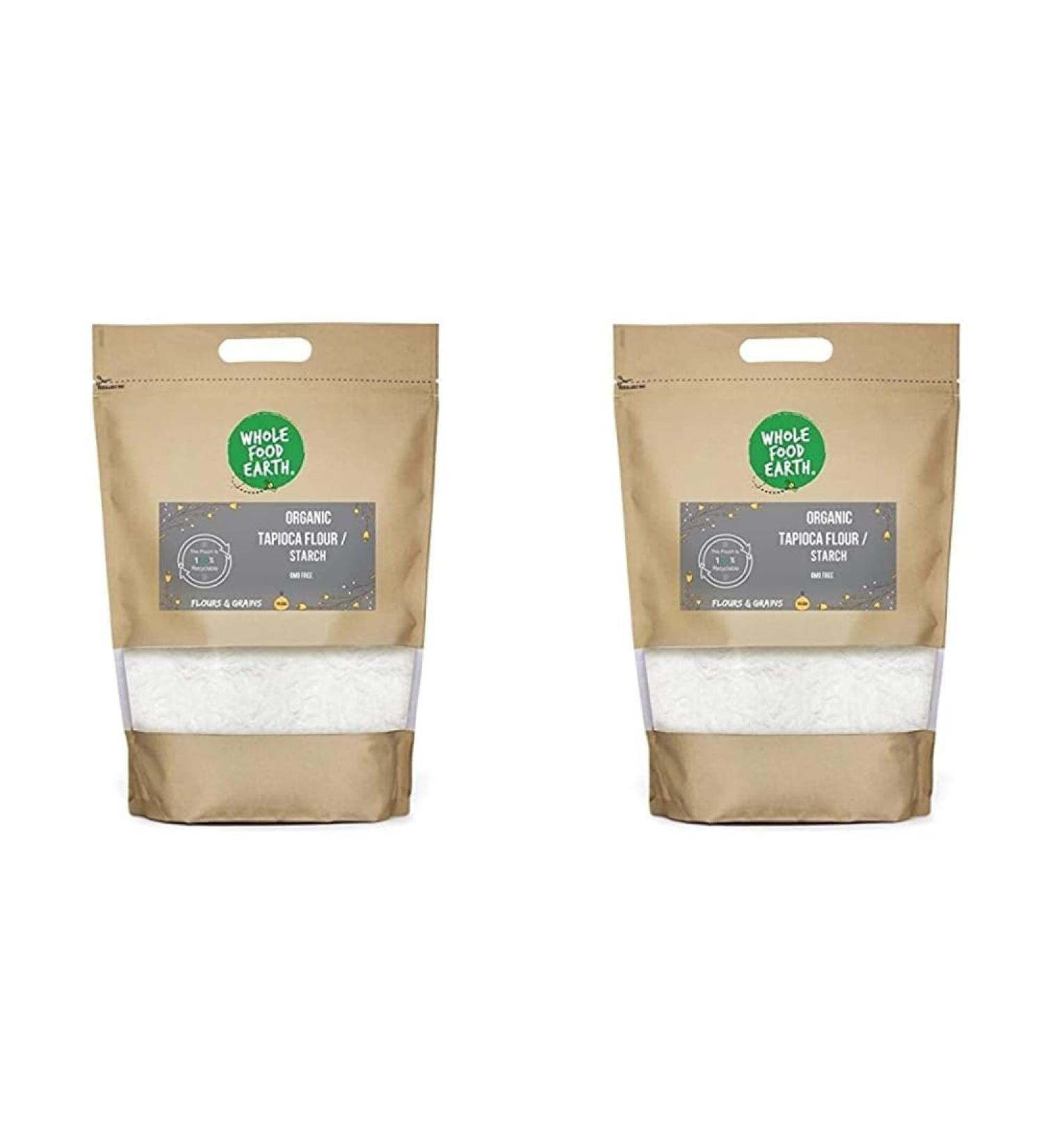 Wholefood Earth Organic Tapioca Starch 1 kg | GMO Free | Certified Organic (Pack of 2) 1 kg (Pack of 2) - Buy Online on GoSupps.com