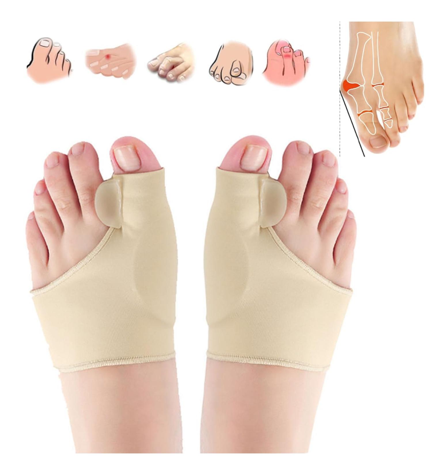 Premium Orthopedic Bunion Corrector Socks - Hallux Valgus Toe Straightener for Big Toe Pain Relief (2 Pairs Brown) - Buy Online on GoSupps.com