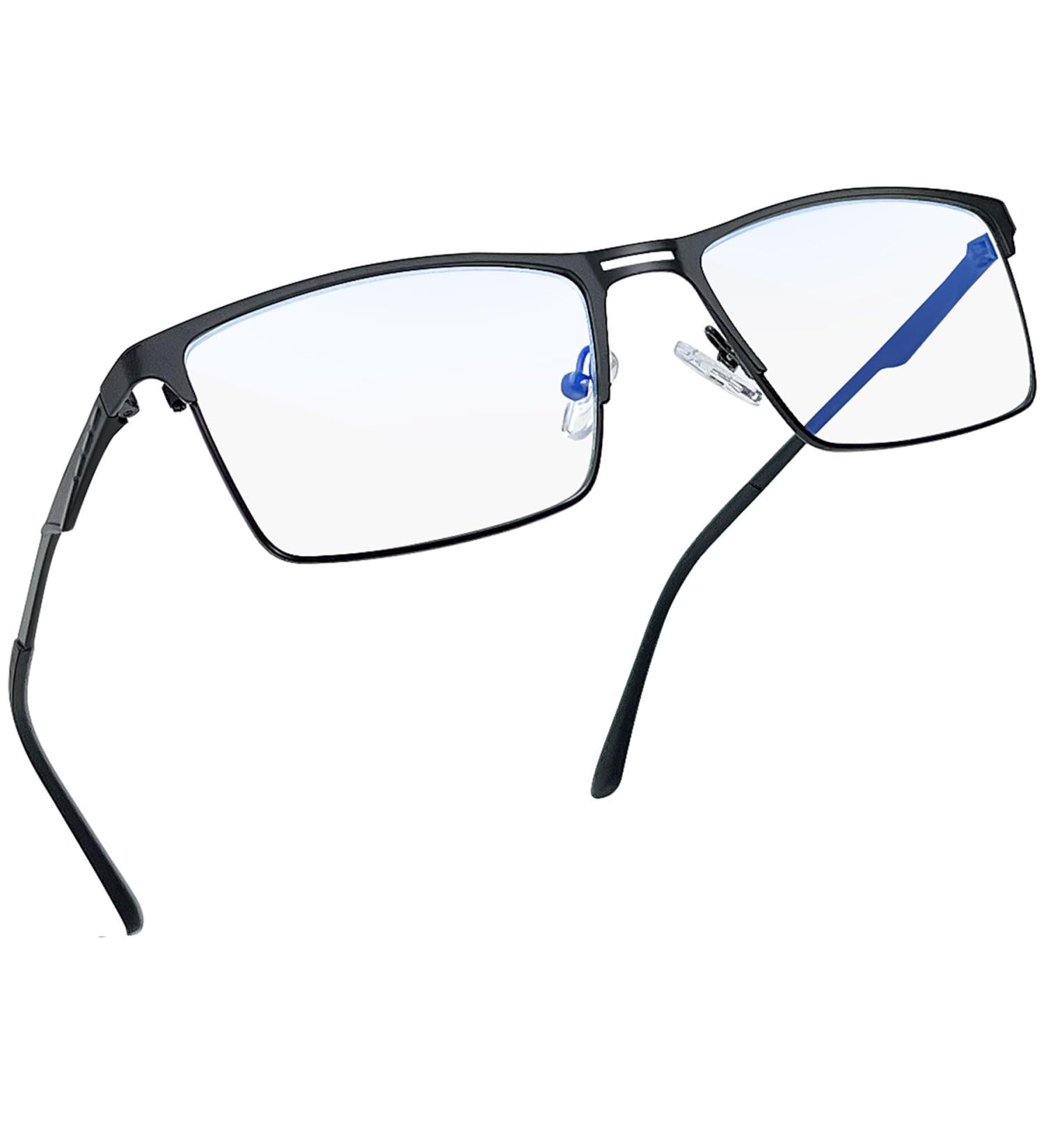 Joopin Blue Light Filter Glasses for Men & Women - Gaming & Computer Glasses - Stylish Metal Matt Black Design - Buy Online on GoSupps.com