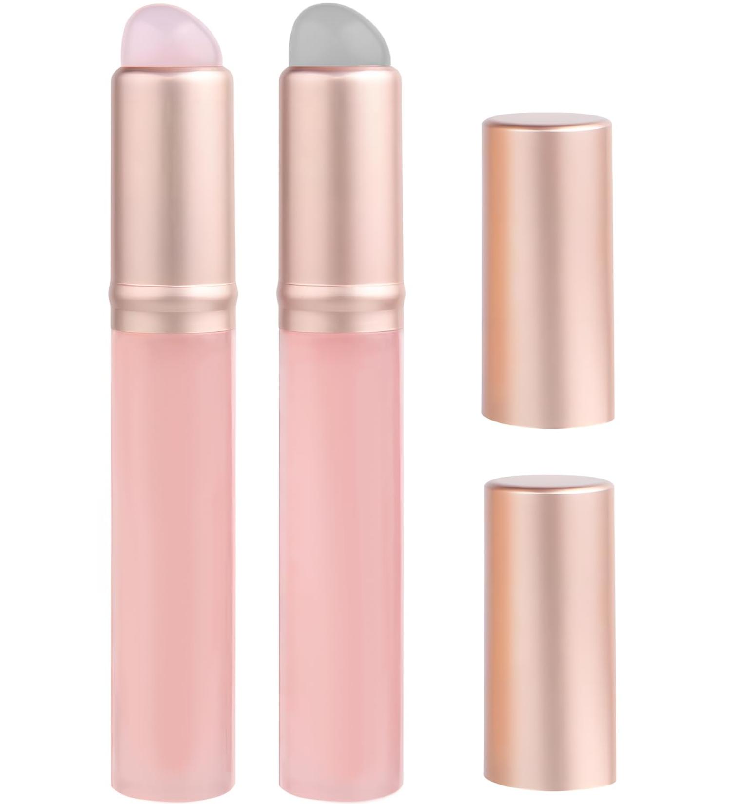 Buy 2 Pcs Silicone Lip Brush with Cap for Lipstick & Lip Gloss - Pink | International Shipping Available - Buy Online on GoSupps.com