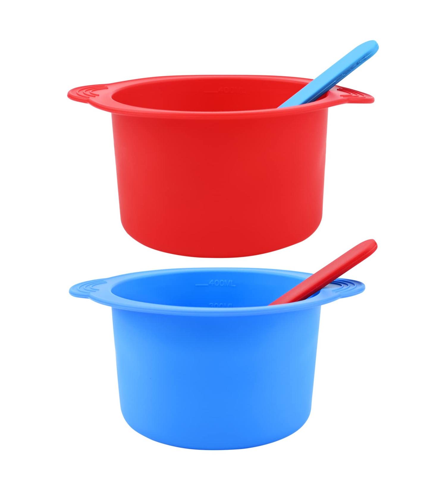 BEKECIDI Silicone Wax Heat Inserts Set - Reusable Wax Replacement for Warmers | Includes Wax Spatula - Red & Blue - Buy Online on GoSupps.com