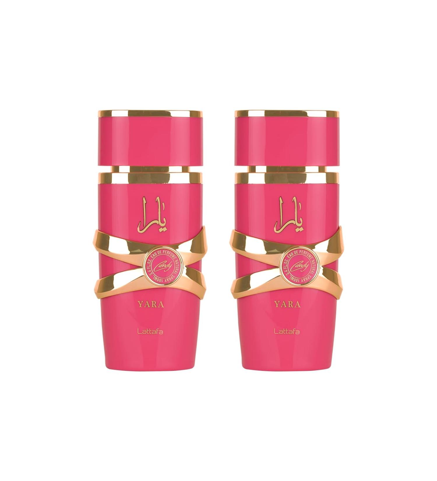 Lattafa Yara Candy for Women Eau de Parfum Spray 3.4 Ounce (PACK OF 2) Citrus Musk Fruity 3.4 Fl Oz (Pack of 2)