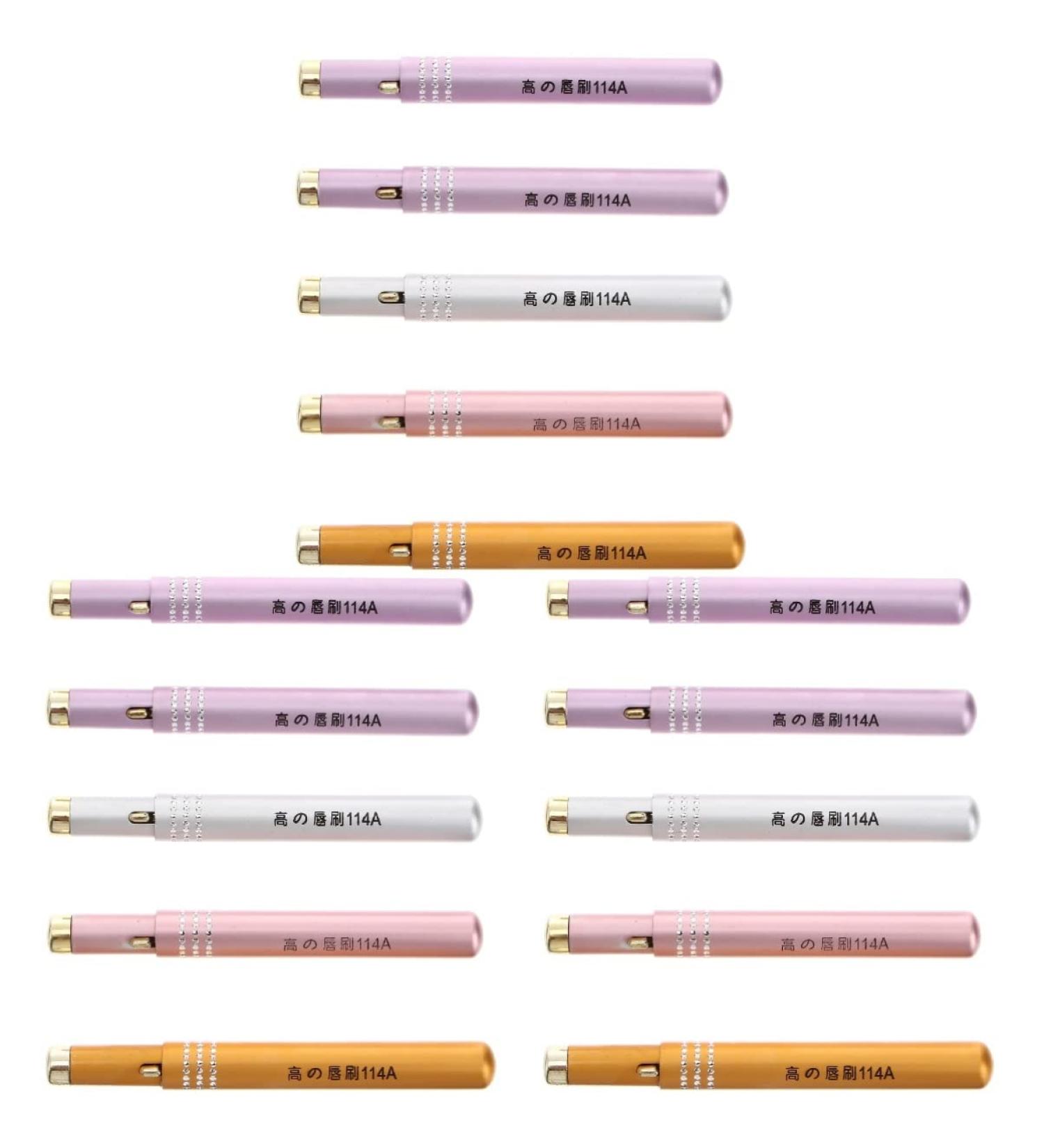 FRCOLOR Retractable Lip Brush Set - 15 Pcs Double-Ended Makeup Tool for Lipstick & Lip Gloss - Assorted Colors - Buy Online on GoSupps.com