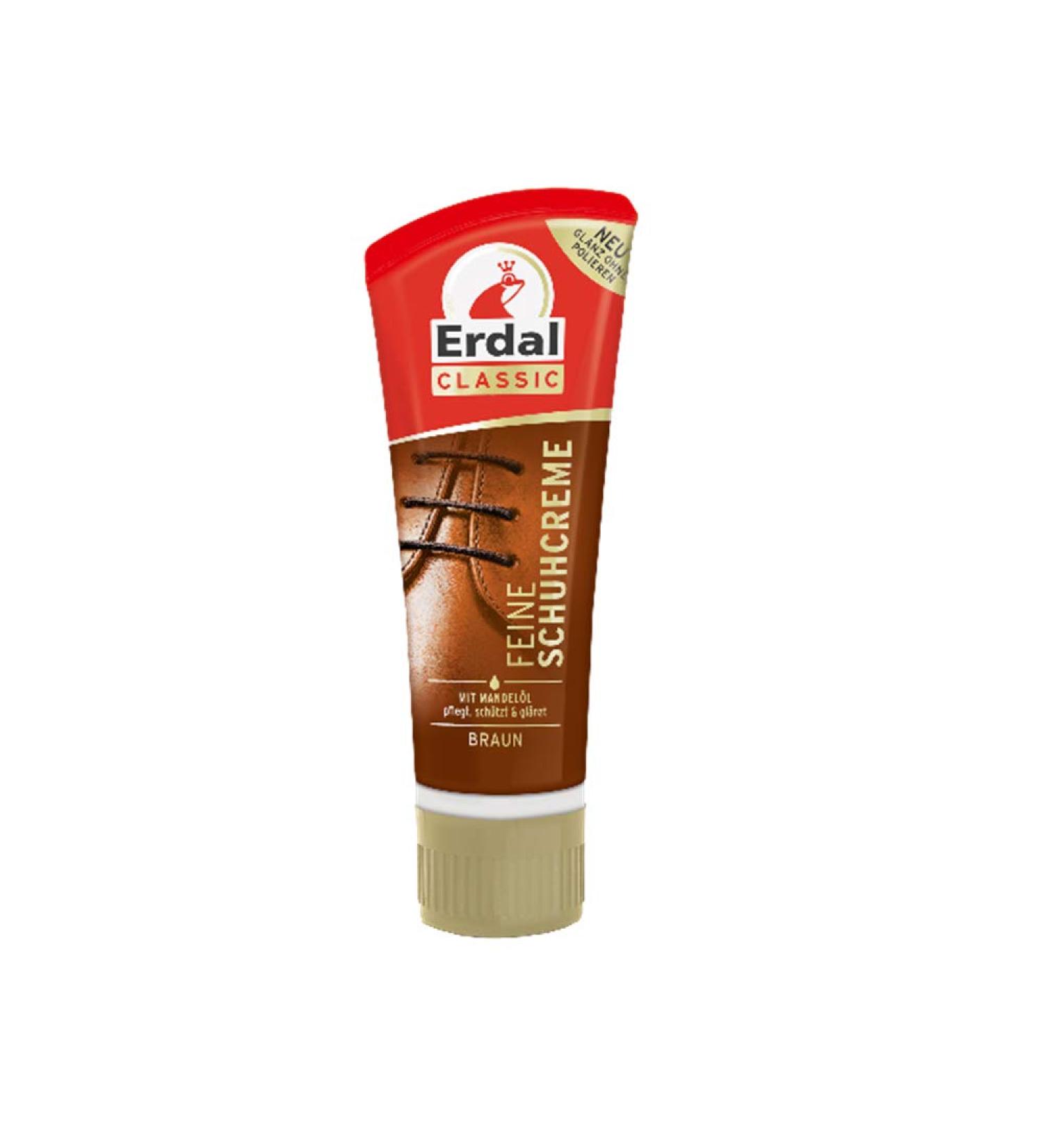 Erdal Fine Shoe Polish Braun Tube Shoe Care for Smooth Leather 75 ML New