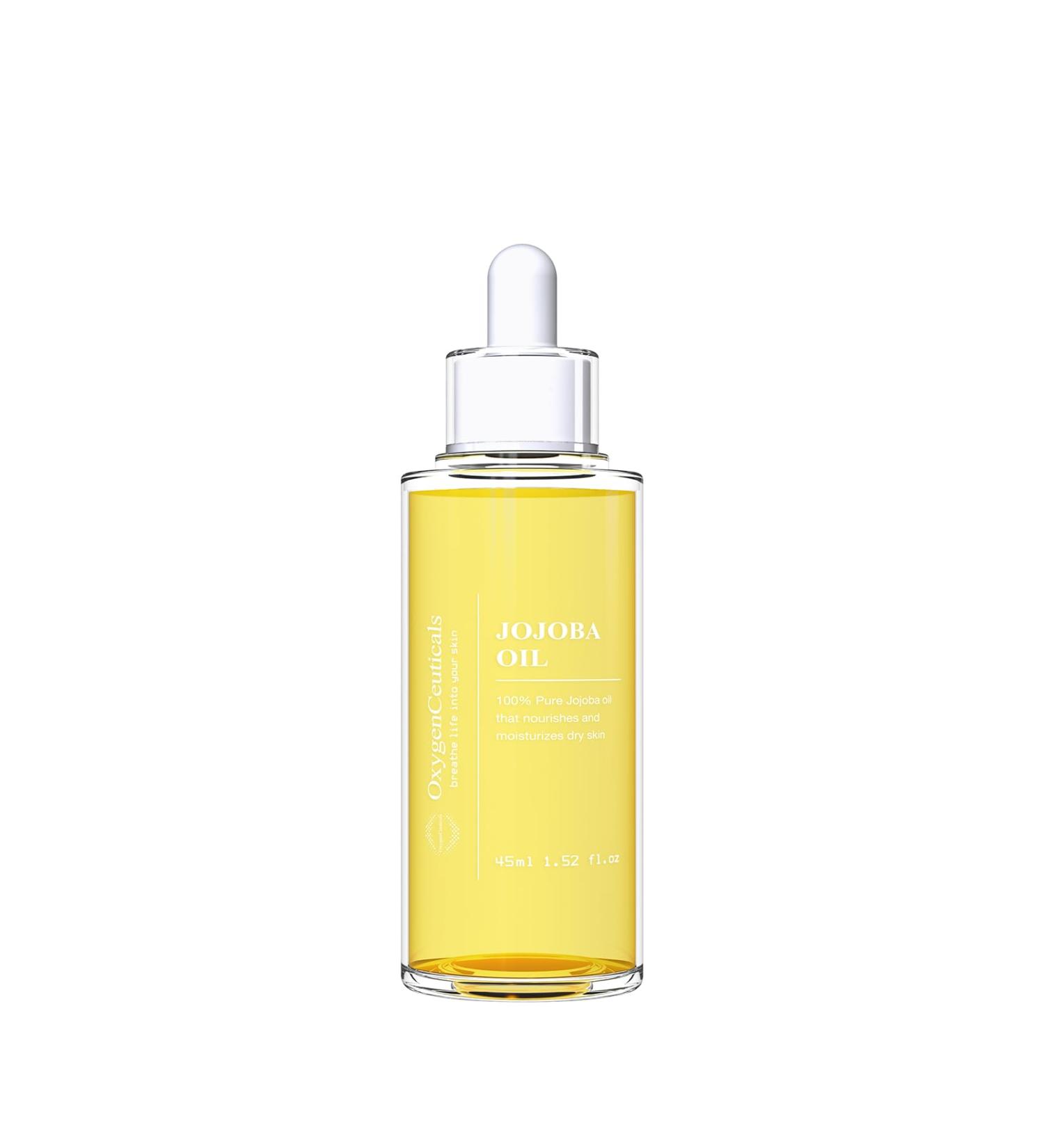 Unrefined Cold-Pressed Golden Jojoba Oil 100% Pure - Argentina | OxygenCeuticals 45ml Noncomedogenic Face & Body Oil - Buy Online on GoSupps.com