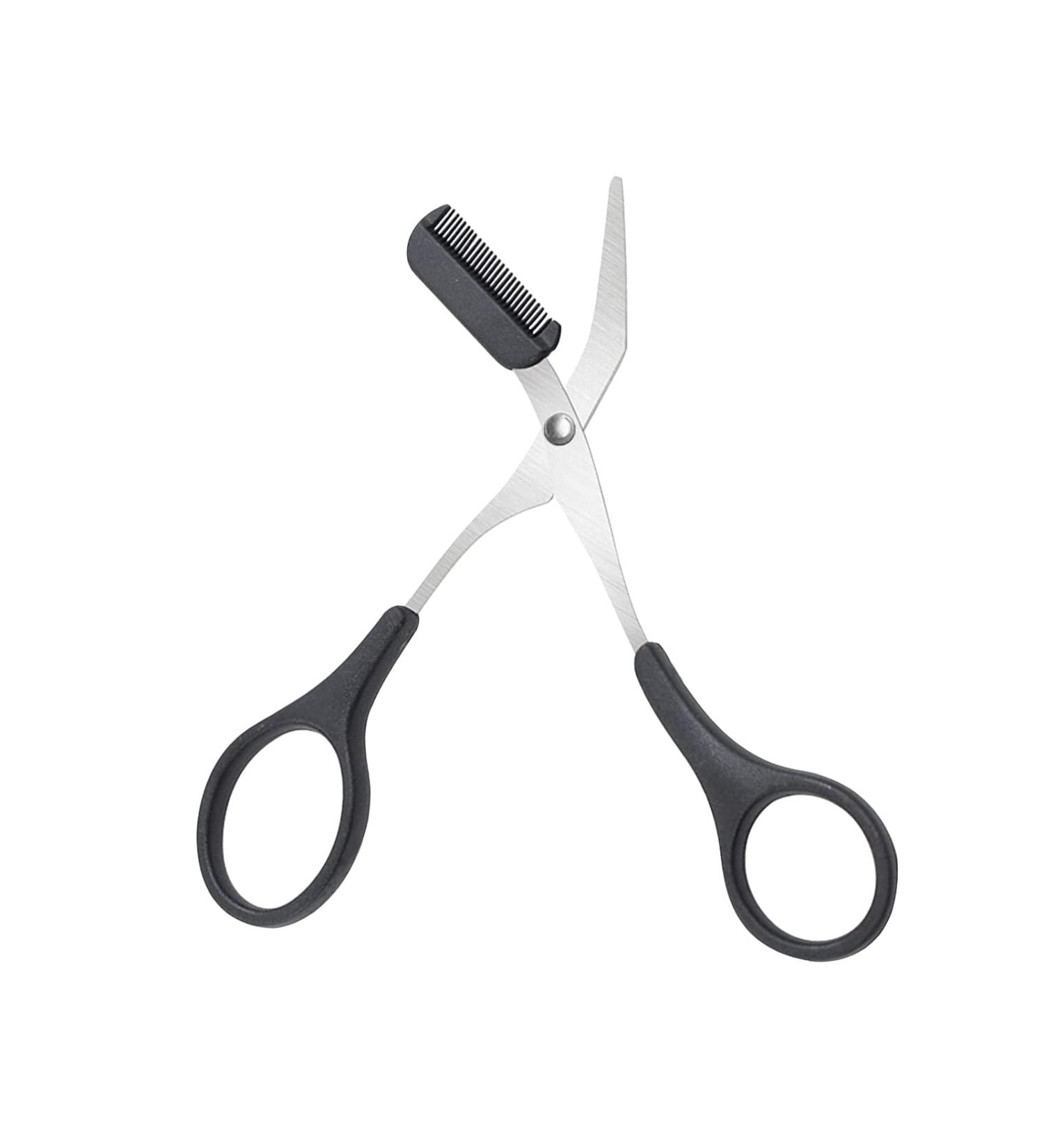 Professional Eyebrow Scissors with Comb for Precision Trimming - Non Slip Finger Grips - Hair Removal Beauty Tool for Men and Women - Buy Online on GoSupps.com