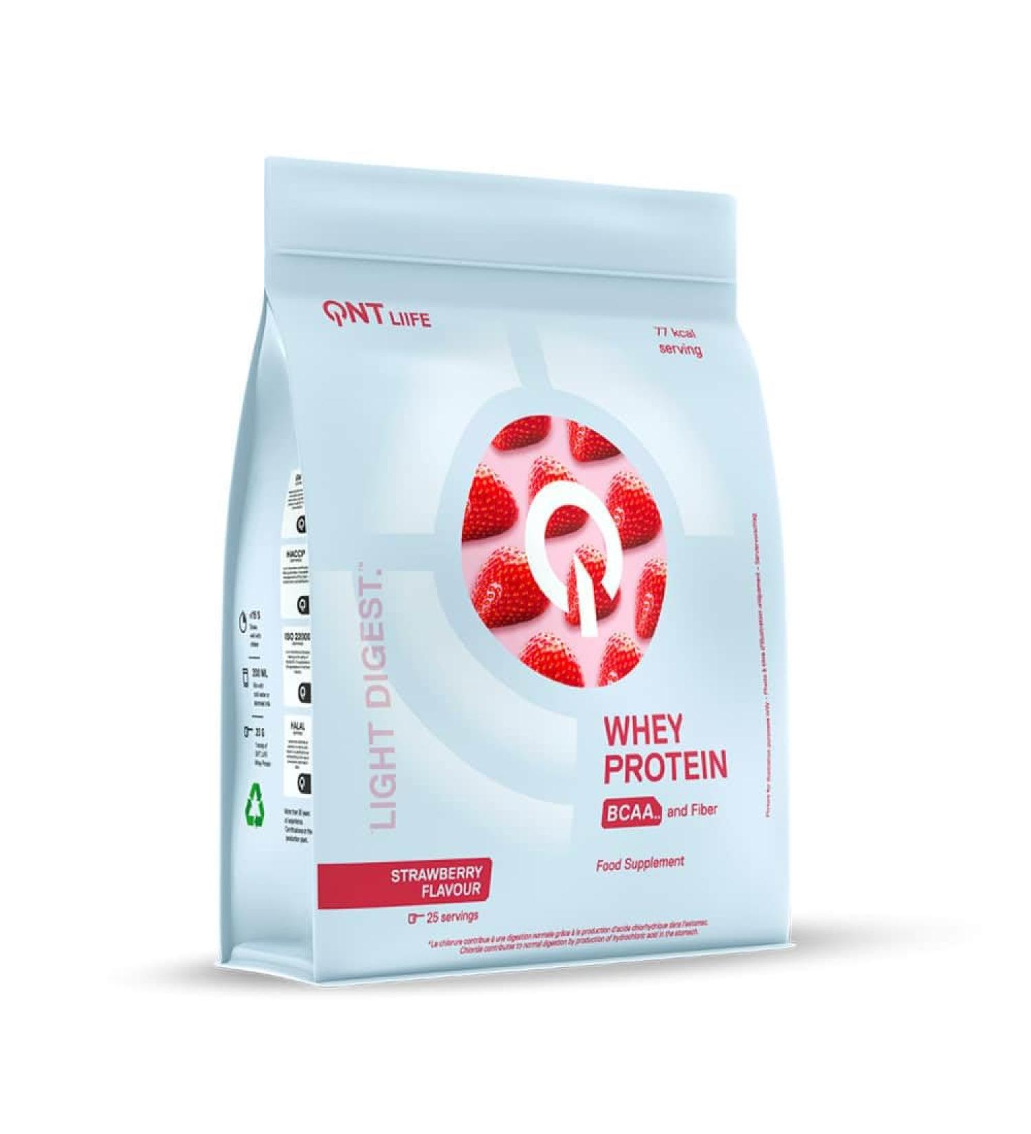 Qnt | Light Digest Whey Protein (500g) | Protein | Drink Powder - Strawberry - Buy Online on GoSupps.com
