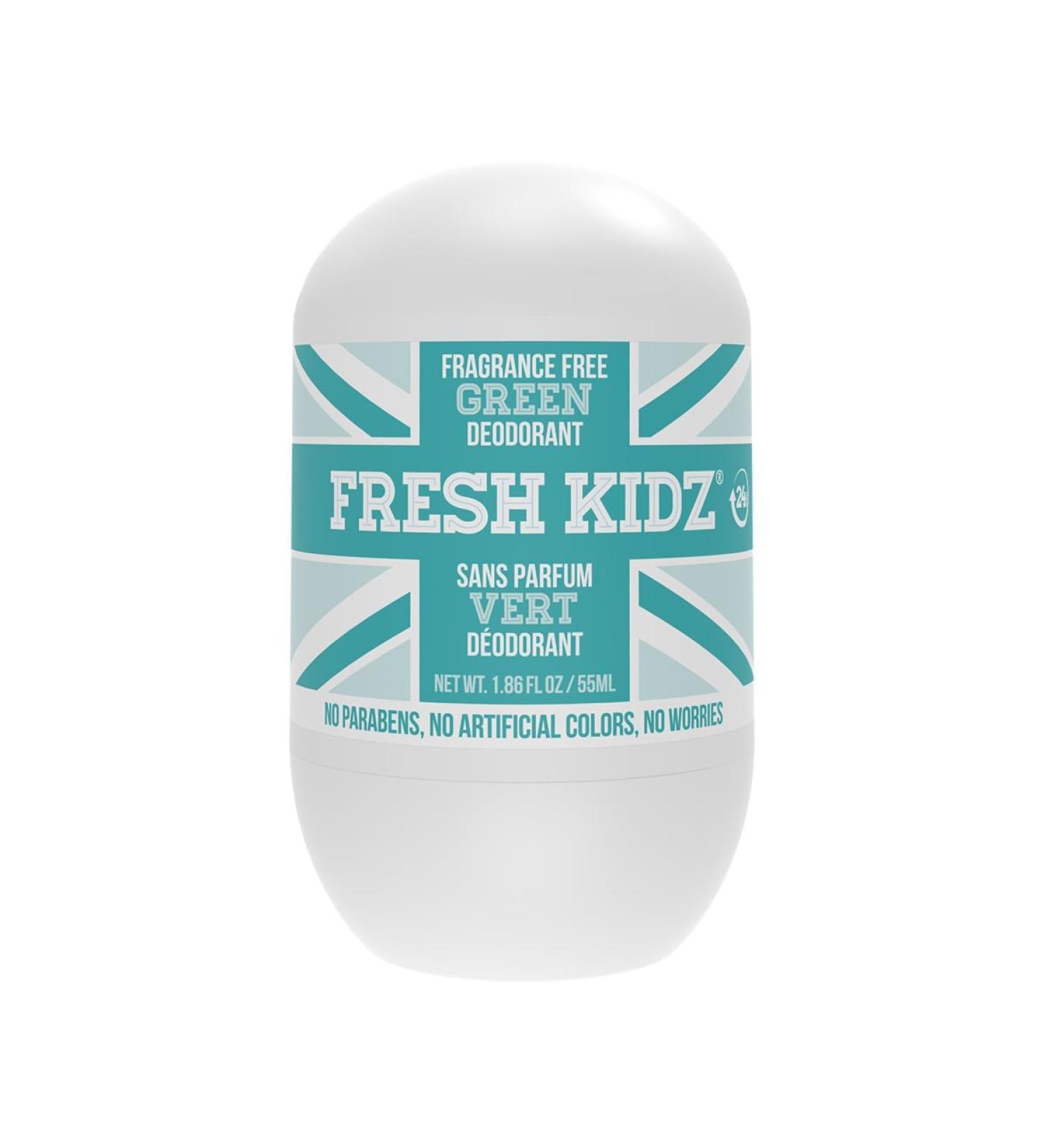 Fresh Kidz Roll On Deodorant for Kids & Teens - Aluminum-Free Baking Soda Formula - 24-Hour Protection Unscented 1.86 fl. oz - Buy Online on GoSupps.com