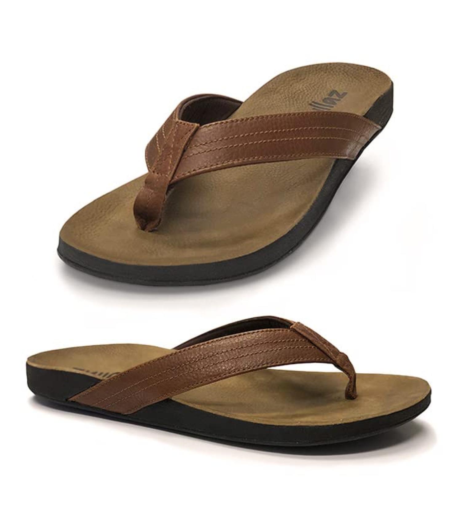 Zullaz Byron Men's Orthotic Flip Flops - Stylish & Comfortable Sandals with Arch Support - Buy Online on GoSupps.com