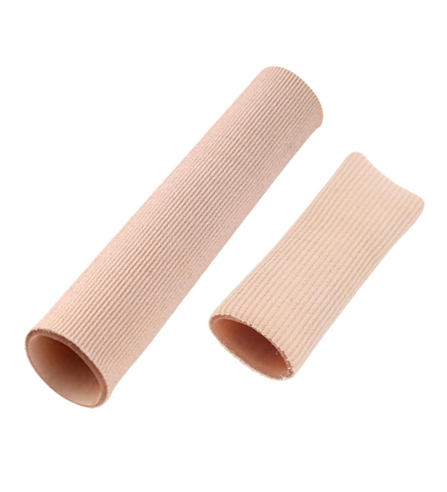 Healeved 2pcs Toe Cover Silicone Finger Sleeve Set - Elasto Gel Leg Finger Cap Toe Cushion Protector in Nylon Khaki - Buy Online on GoSupps.com