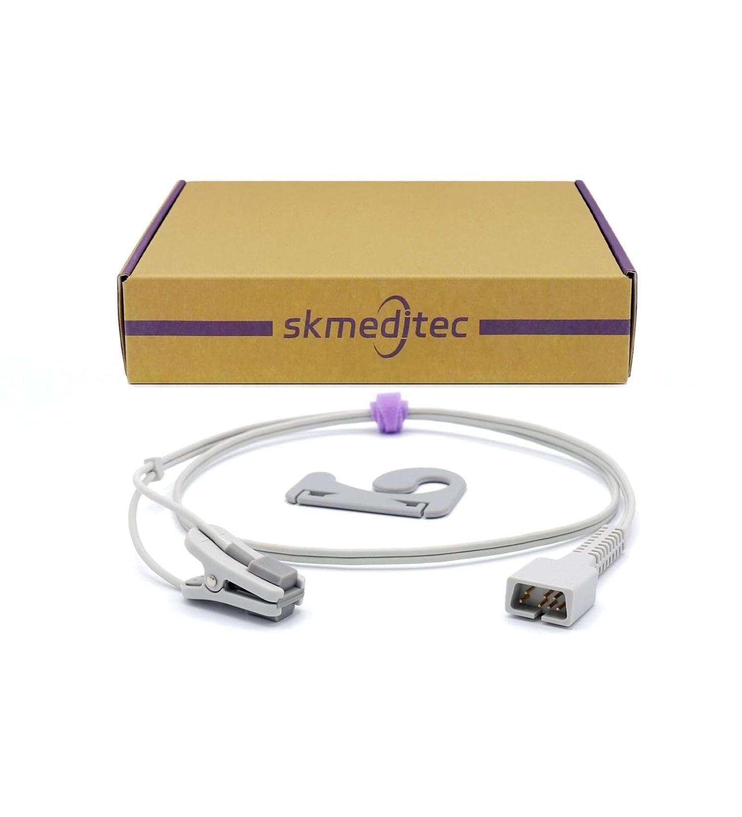 Buy SKMEDITEC 9.8 Foot SPO2 Sensor - Compatible with NellCor Monitor | Reusable Adult Tear Clip Probe with 7-Pin Connection | Perfect for Oxismart Module - Buy Online on GoSupps.com