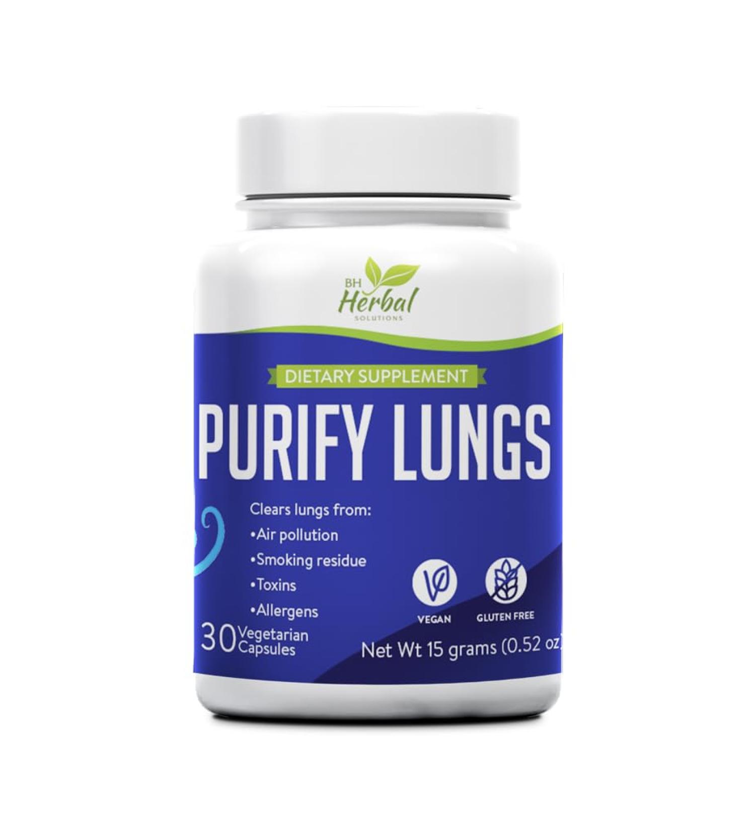 Purify Lungs - Lung Detox - Clears Alveoli of The Lungs from Pollutants - Breath Easier in high altitudes - 100% Natural and Herbal