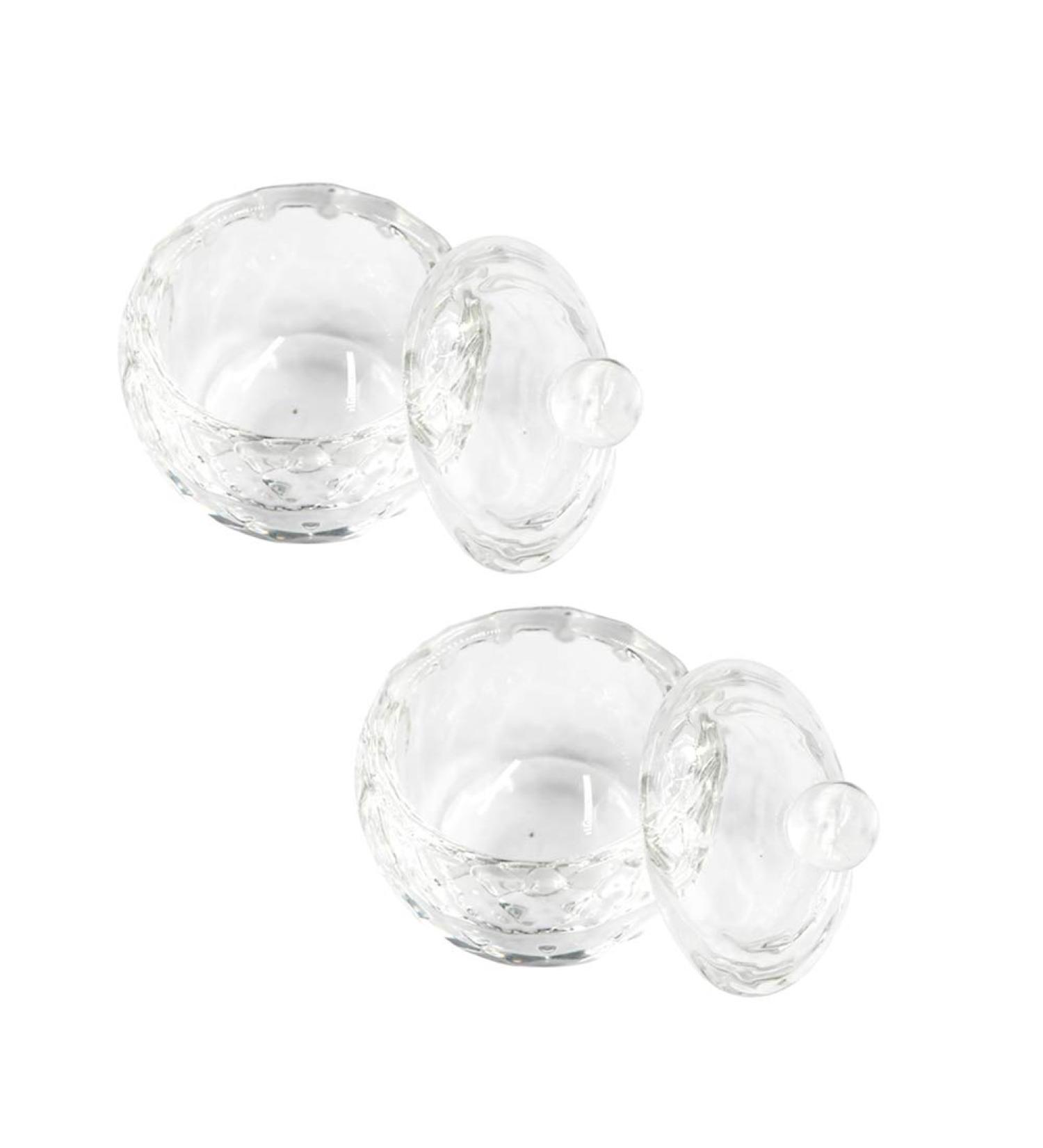 JIHUOO 2 Pieces Clear Dappen Glass Nail Art Cup - Perfect Nail Design Liquid Powder Dappen Dish with Lid - Buy Online on GoSupps.com