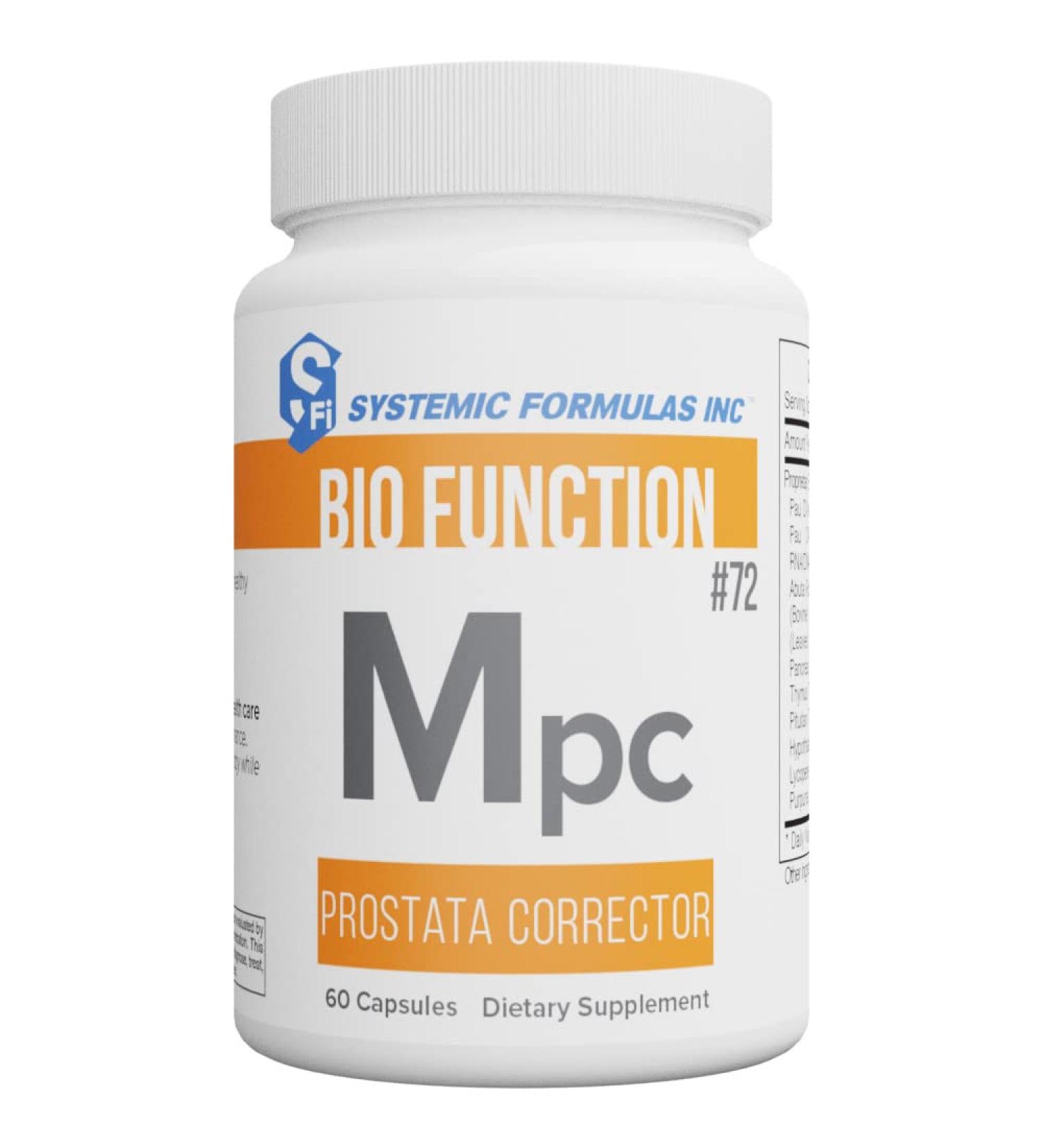 Systemic Formulas Mpc Prostata Corrector 60 Capsules Bio Function #72. Healthy Prostate Gland Support Formula Healthy Circulation Supplement. - Buy Online on GoSupps.com