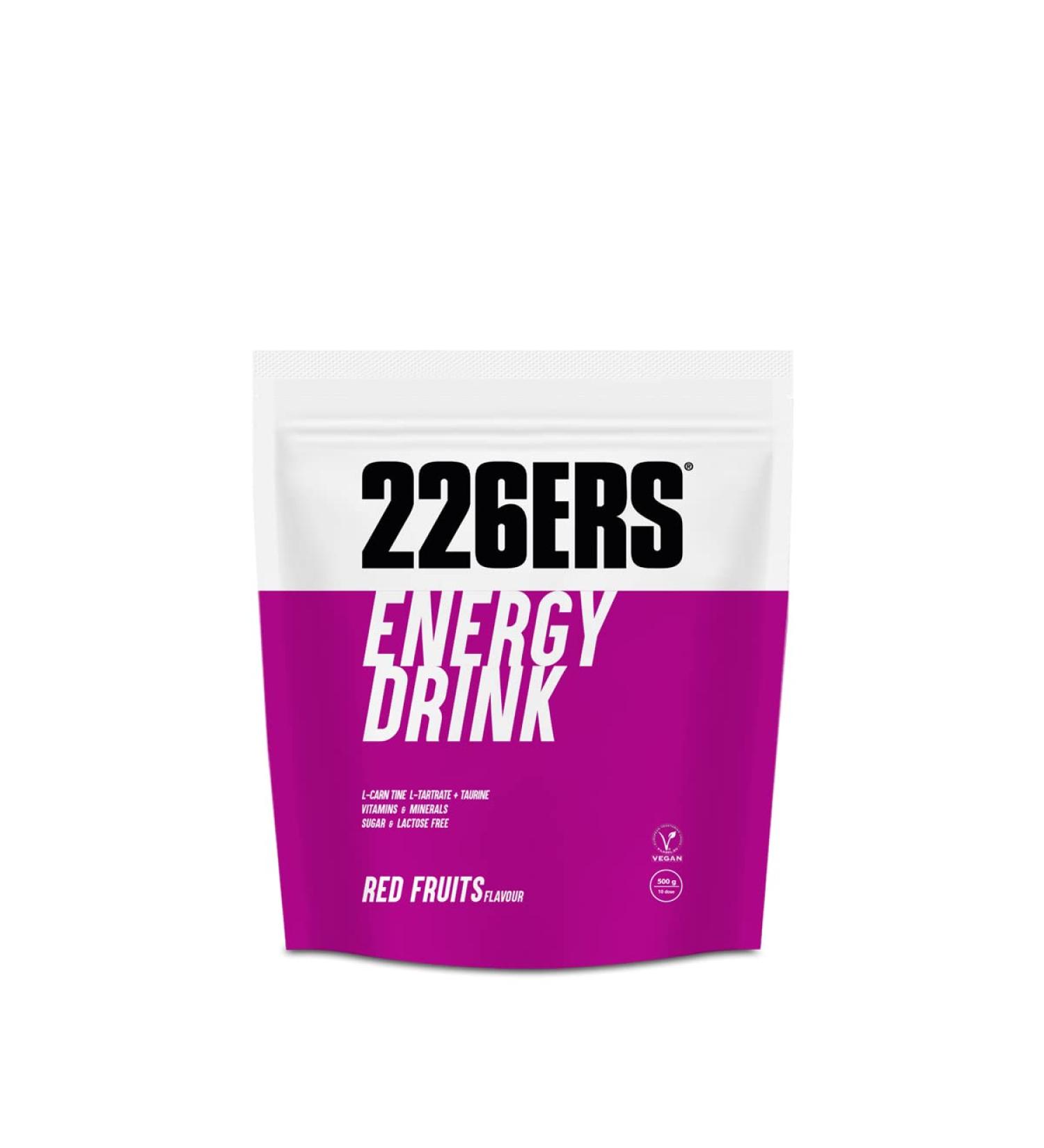 226ERS ENERGY DRINK 500 GRAMS GlutenFree Energy Drink Vegan Sugar Free With Amylopectin LCarnitine Taurine Vitamins and Mineral Salts Red Fruit Flavor - Buy Online on GoSupps.com