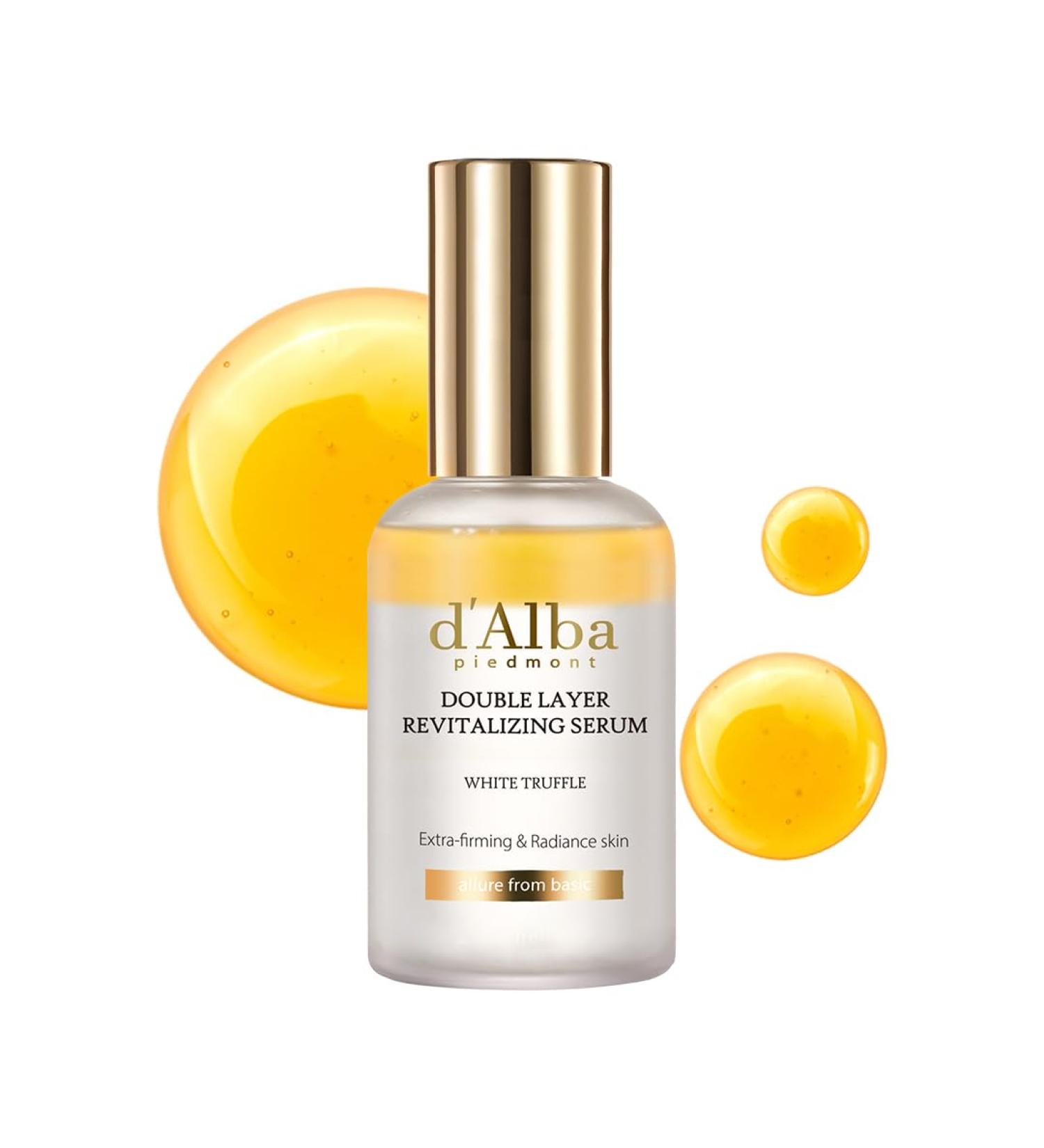 d'alba Piedmont White Truffle Double Layer Revitalizing Serum 100hr Hydration Hyaluronic Acid and Centella Asiatica Skin Firming Tightening Long-lasting Korean Skin Care (1.69 fl.oz) 1.69 Fl Oz (Pack of 1) - Buy Online on GoSupps.com