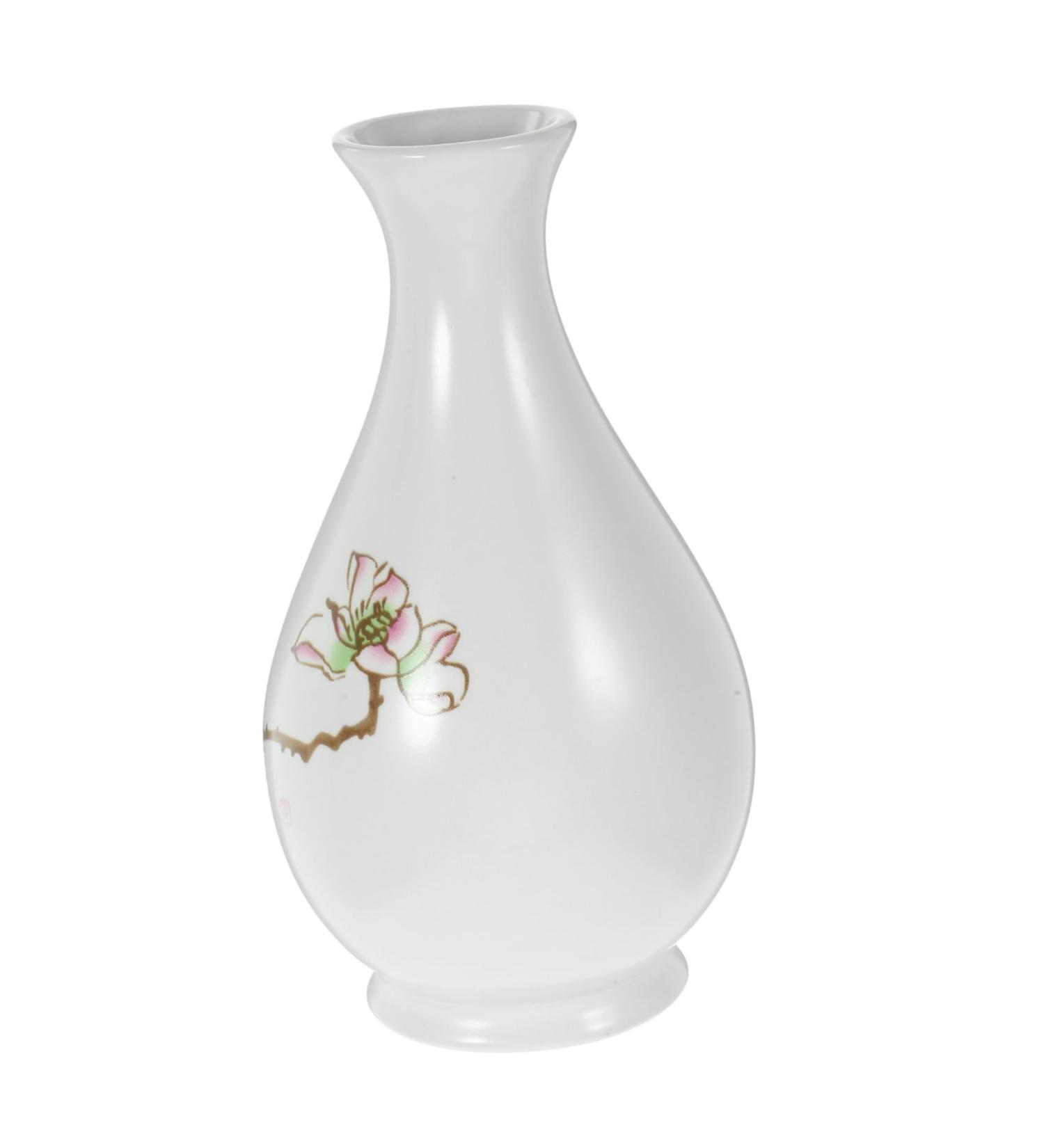 Ciieeo Desktop Decor Office Plants Hydroponics Holder Vase Table Container Decorative Desk Home Delicate White 7X13CM - Buy Online on GoSupps.com