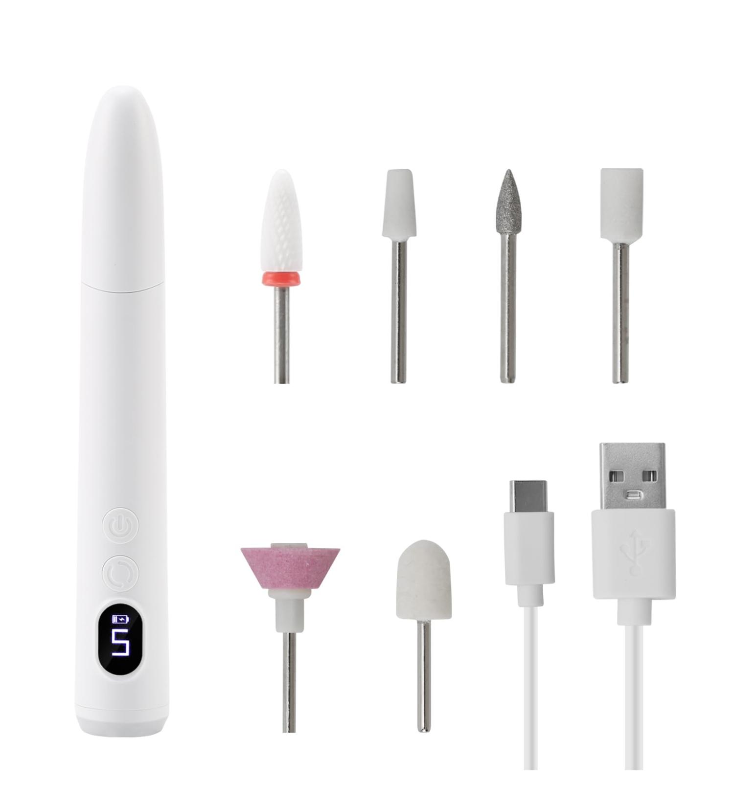 Yolispa Electric Nail Drill Manicure Pedicure Professional Nail Drill Kit with 12 Drill Bits and 30 Sanding Bands Electric Nail Files for Acrylic and Gel Nails for Home Nail Salon Beginner - Buy Online on GoSupps.com
