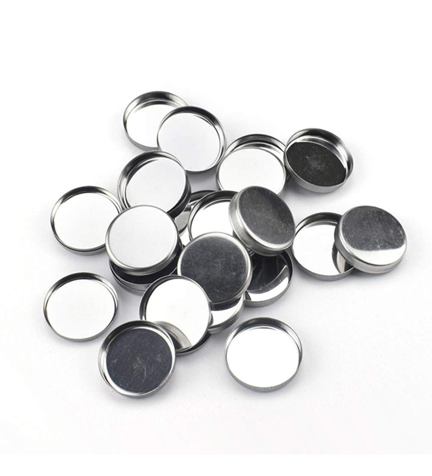 50Pcs Empty Round Metal Eyeshadow Pans for Magnetic Makeup Palette - 26mm Diameter, 3.5mm Height - Buy Online on GoSupps.com