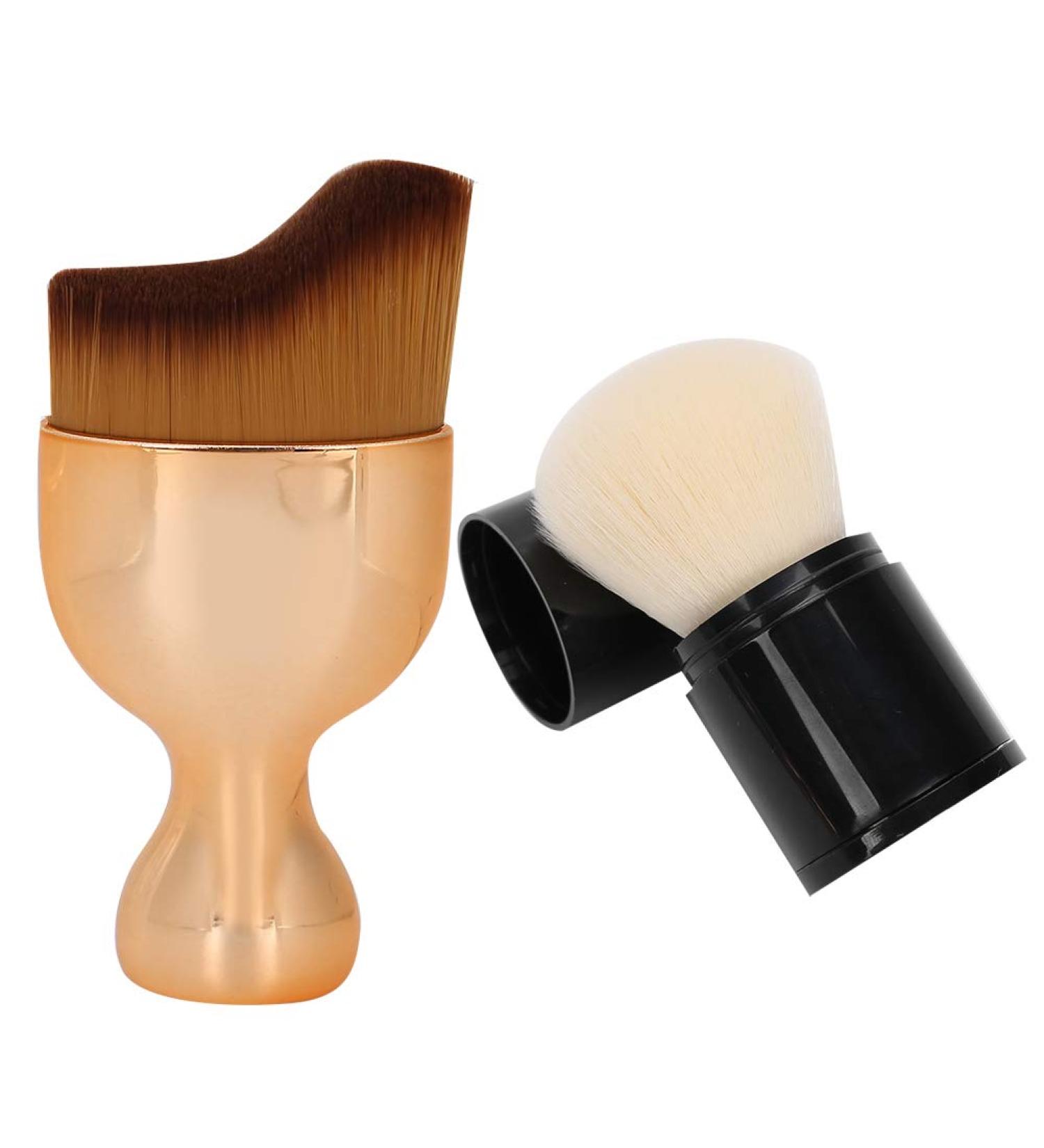 Soft Hair Foundation and Blush Brush Set S Shape Design Widely Used for Perfect Face Makeup - Buy Online on GoSupps.com