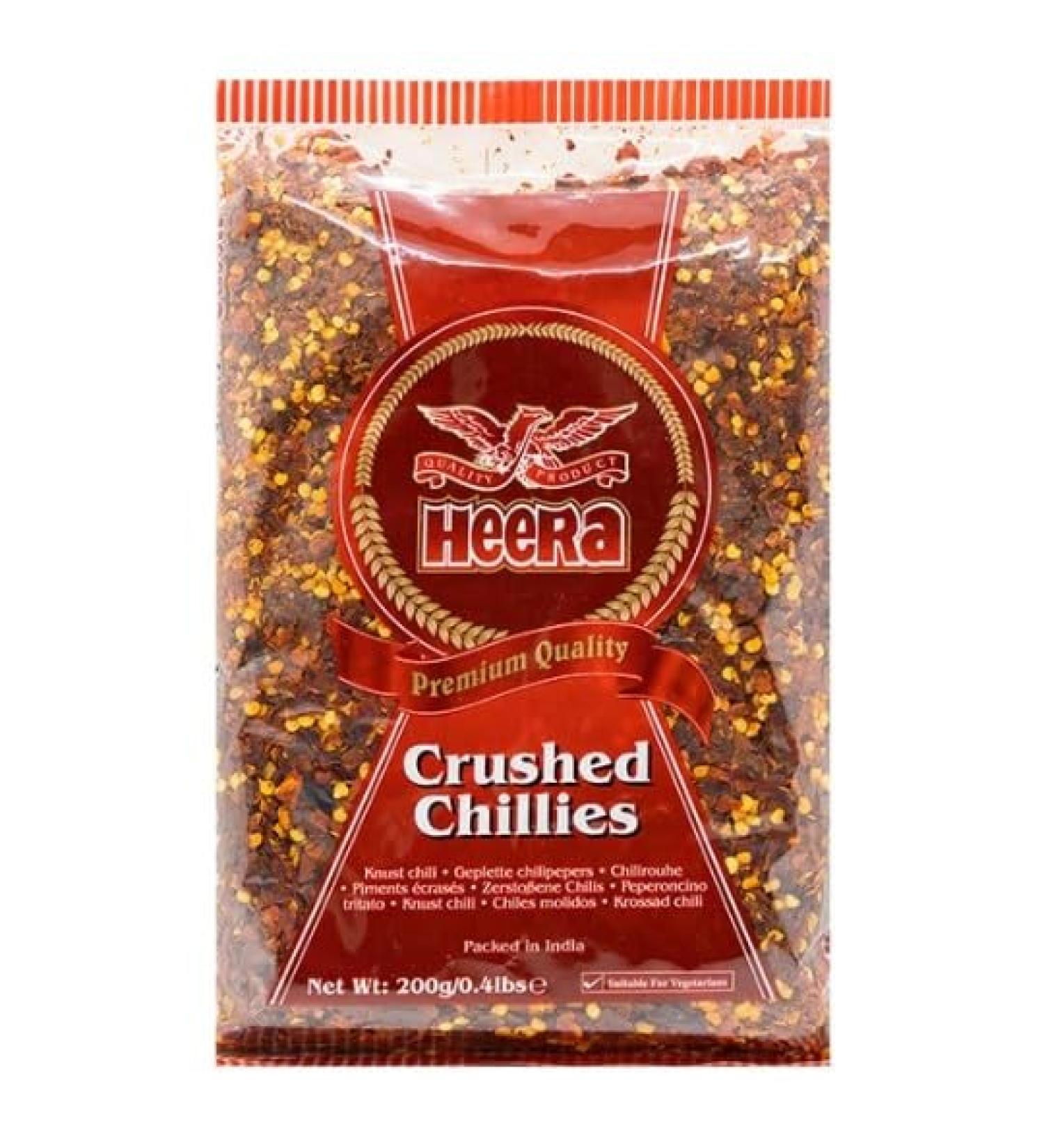 Heera Crushed Chillies 200g Adds Taste And Flavour To Meal - A Must have Indian Spice In Kitchen - Simplifies And Speeds Up The Cooking Process (Pack of 1)