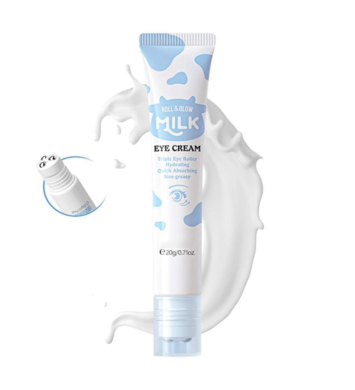 Eye Cream With Milk And Hyaluronic Acid Under Eye Cream For Dark Circles Puffy Eyes Triple Roll & Glow the Skin Around The Eyes Moisturising Anti-Wrinkle Anti-Aging Eye Creams - Buy Online on GoSupps.com