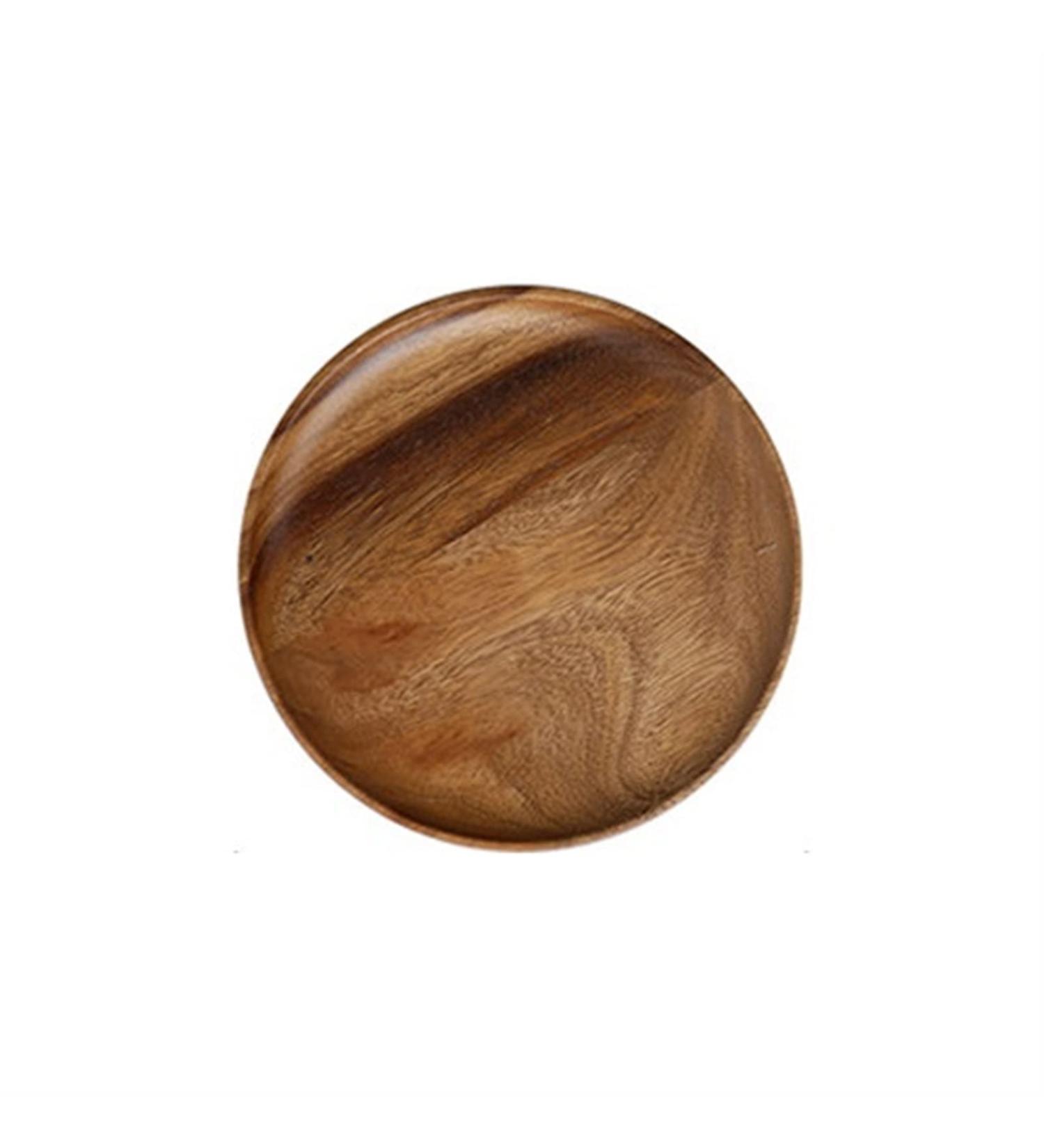 Fruit Tray Whole Wood Acacia Plate Round Sushi Plate Dessert Fruit Bread Plate Soup Tableware Set Kitchenware (Size : X-Small) - Buy Online on GoSupps.com