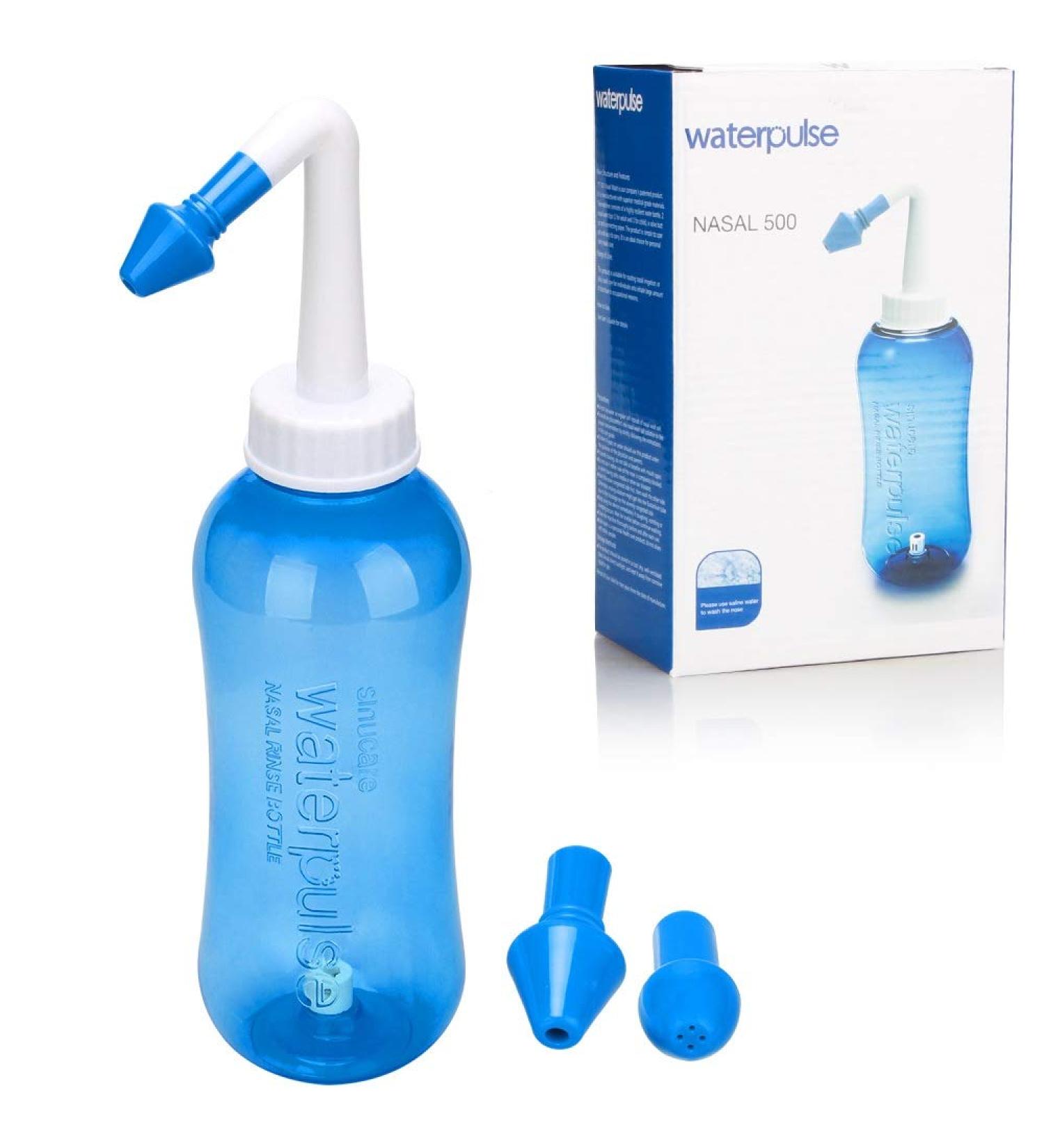 500ml Sinus Rinse & Nasal Irrigation Nose Care - BPA Free Wash Bottle for Sinus Relief - Ideal for Allergies, Colds, and Hygiene - Adult & Kid Friendly (Blue) - Buy Online on GoSupps.com