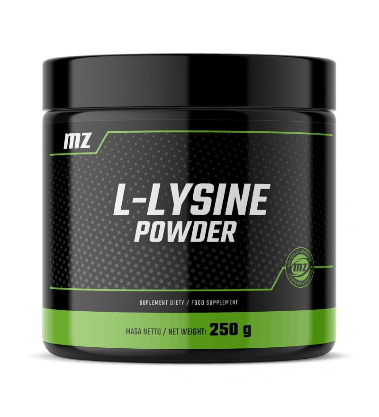L -lysine powder 250g - pure L -lysine HCI 1000 mg per portion - 250 portions p Pack - amino acid preparation - vegan and without additives - from MZ
